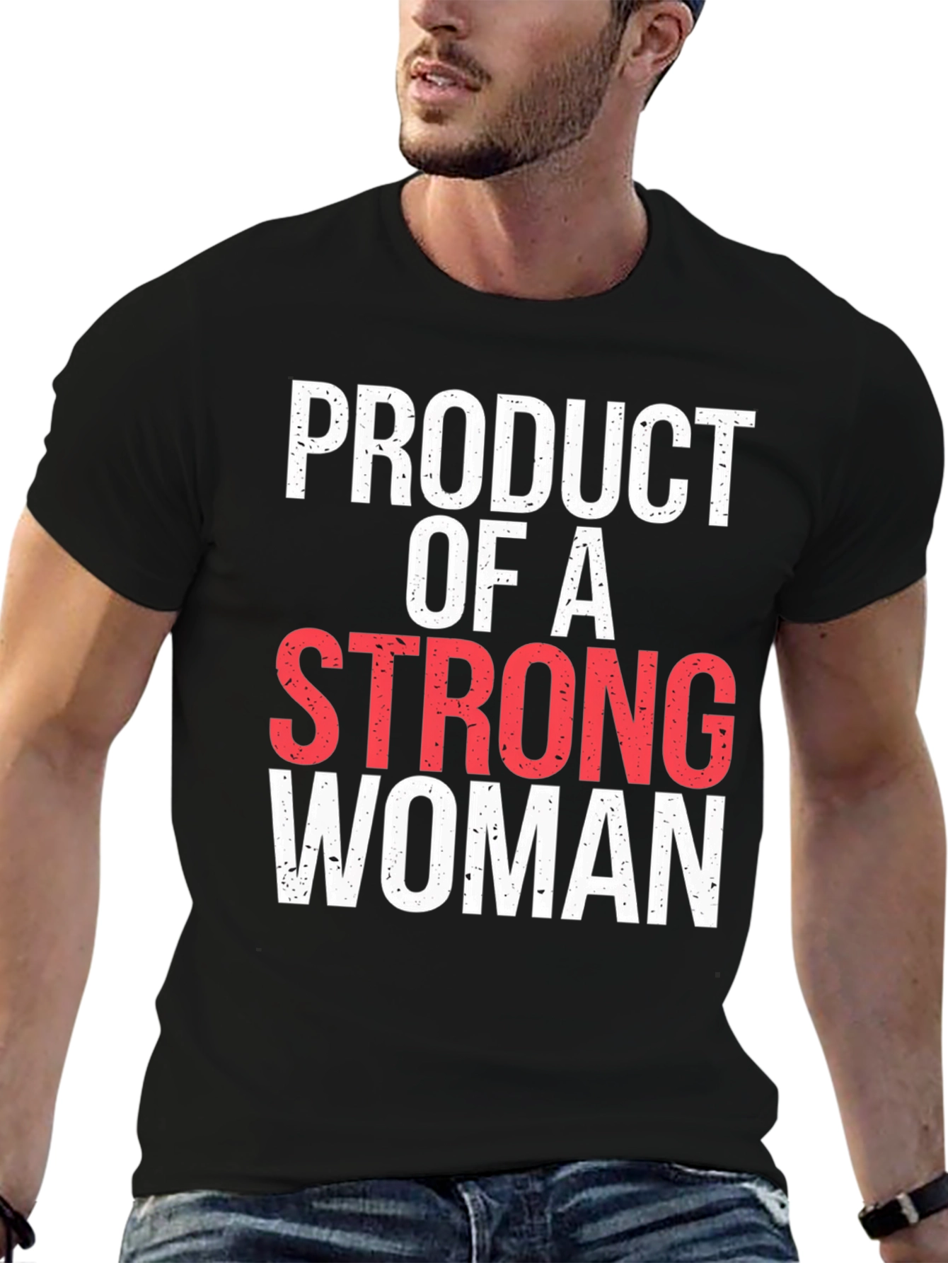 Black Product of A Strong Woman Graphic Tee view 6