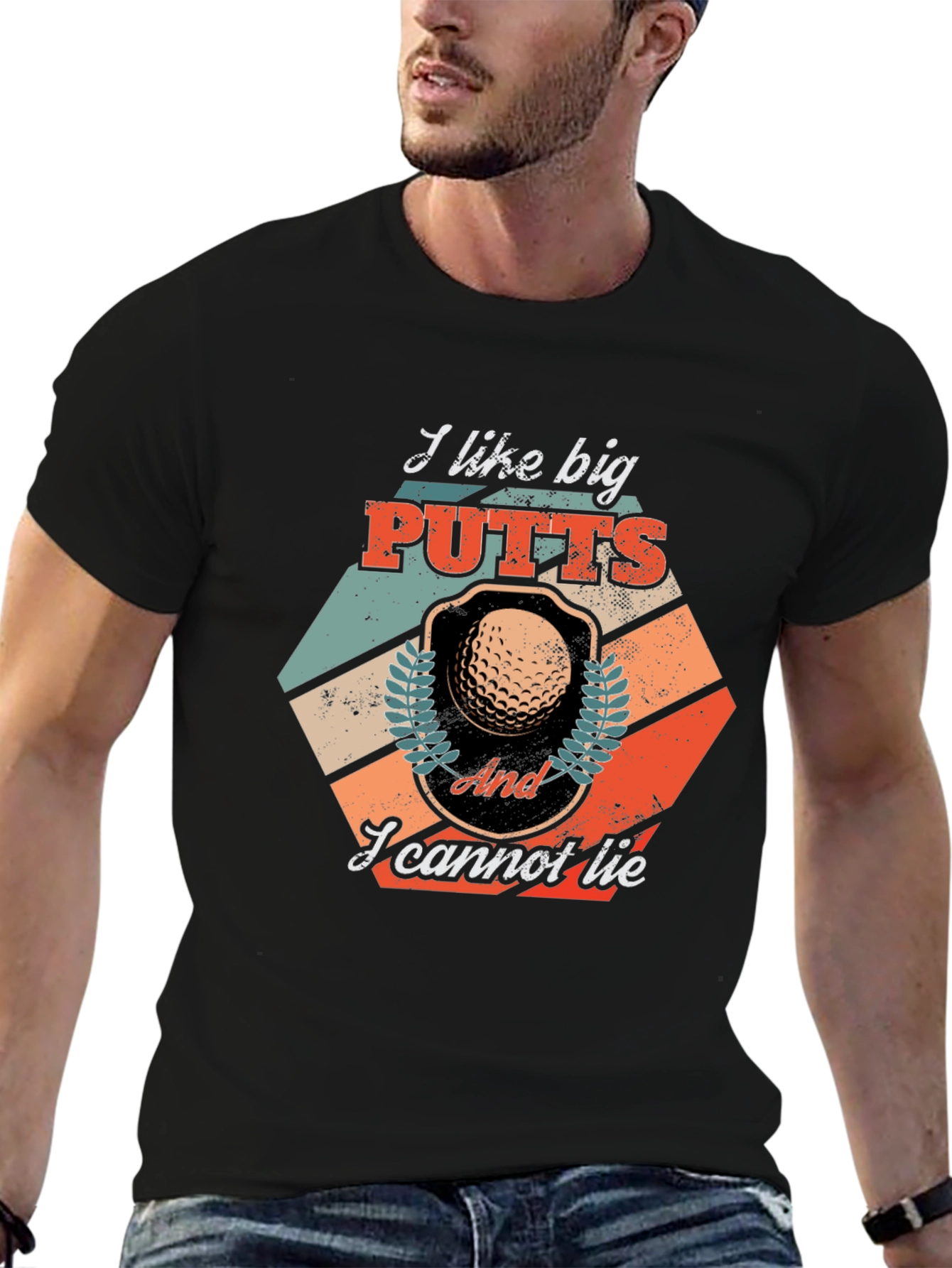 Black I Like Big Putts T-Shirt - Golf Lover Tee view 6