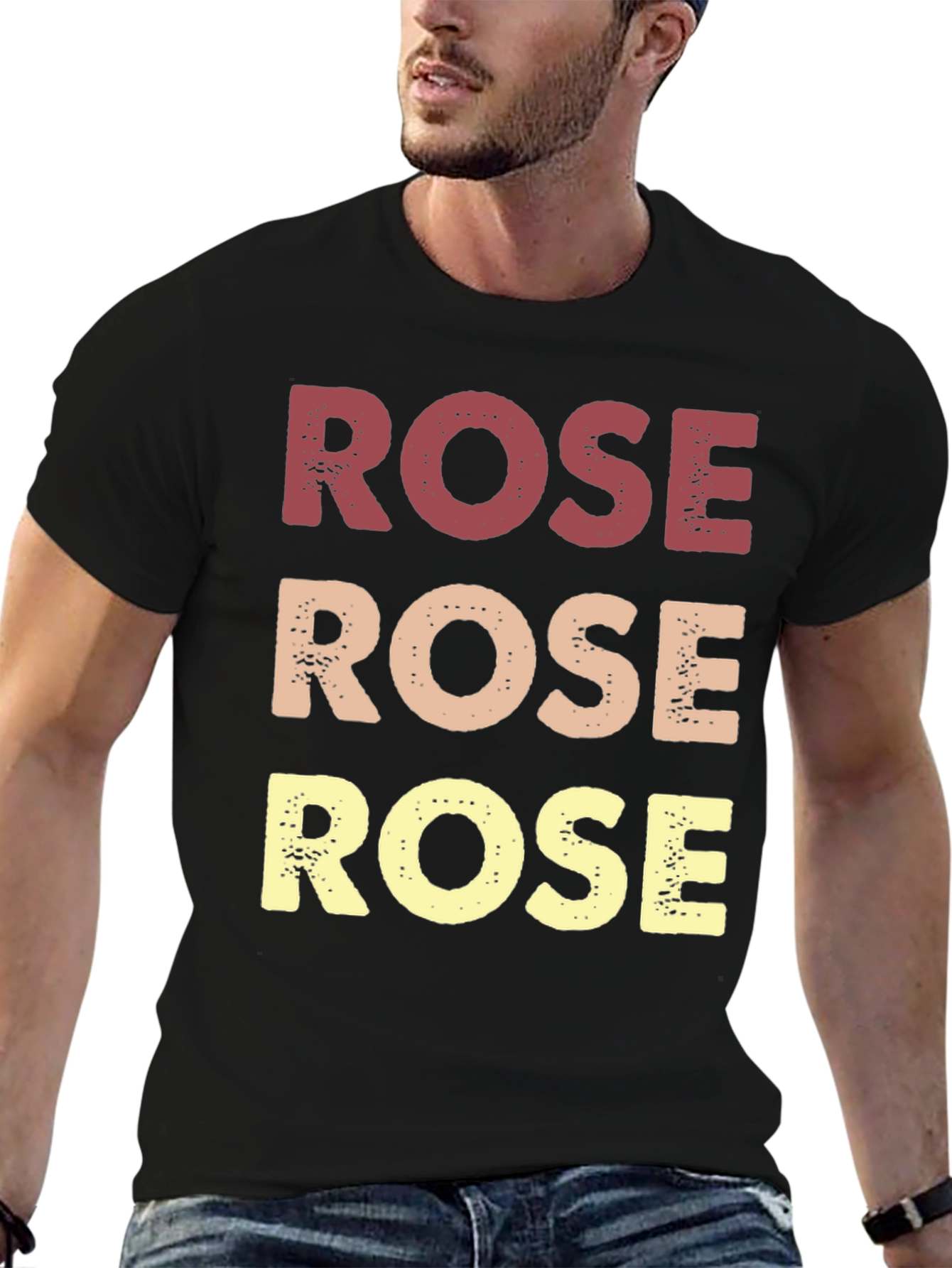 Black Retro "Rose" Graphic T-Shirt - Black view 6