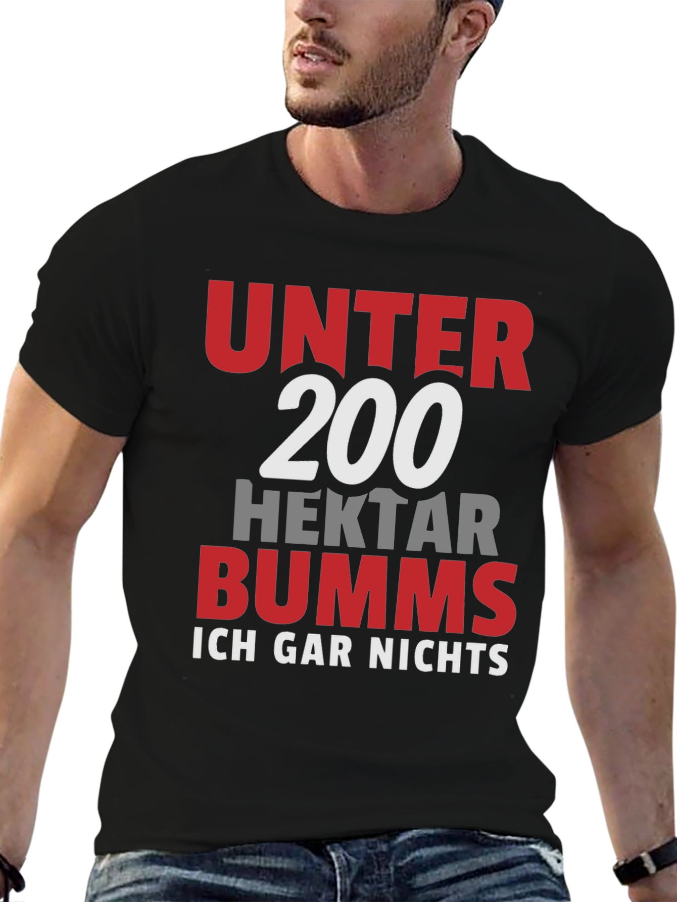 Black Unter 200 Hektar Bumms T-Shirt view 6
