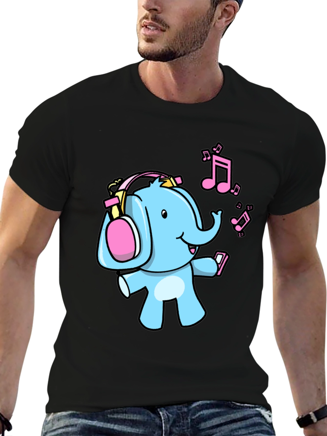 Black Elephant DJ Graphic Tee - Fun Music Lover Shirt view 6
