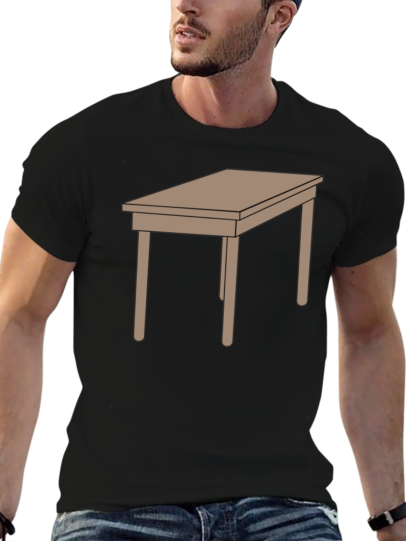Black Table Graphic Tee - Stylish Comfort, Unique Design view 6