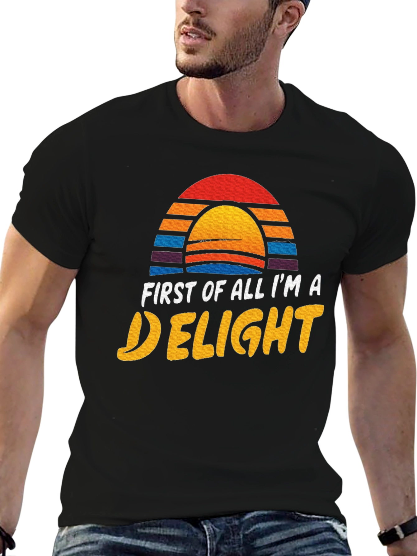 Black First Of All I'm A Delight Graphic Tee view 6