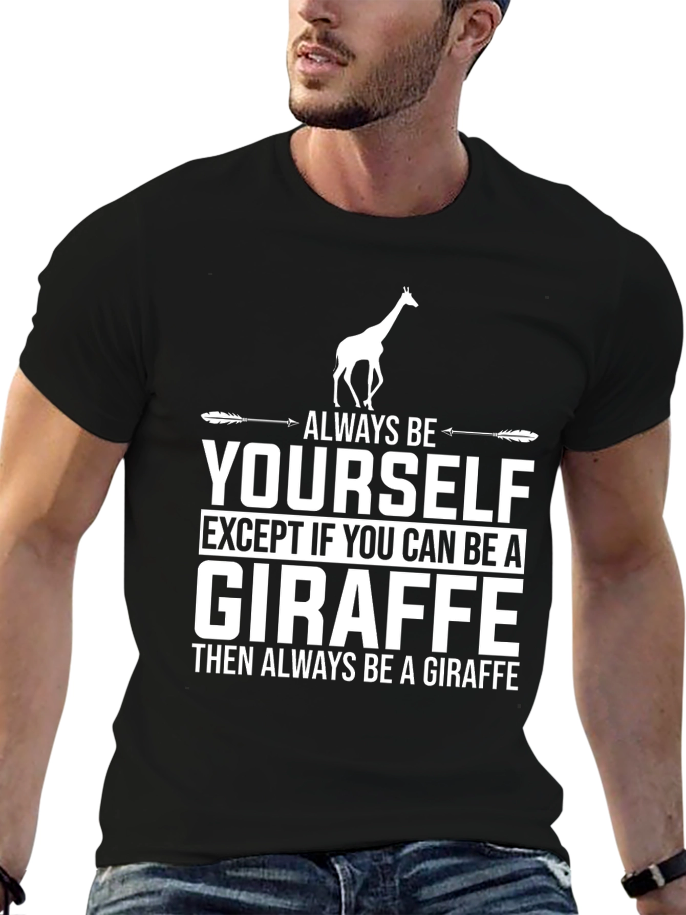 Black Always Be a Giraffe Graphic T-Shirt view 6