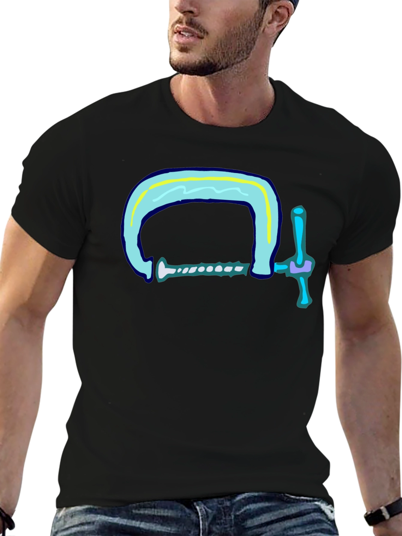 Black Clamp Graphic Tee - Cool & Comfy Black T-Shirt view 6