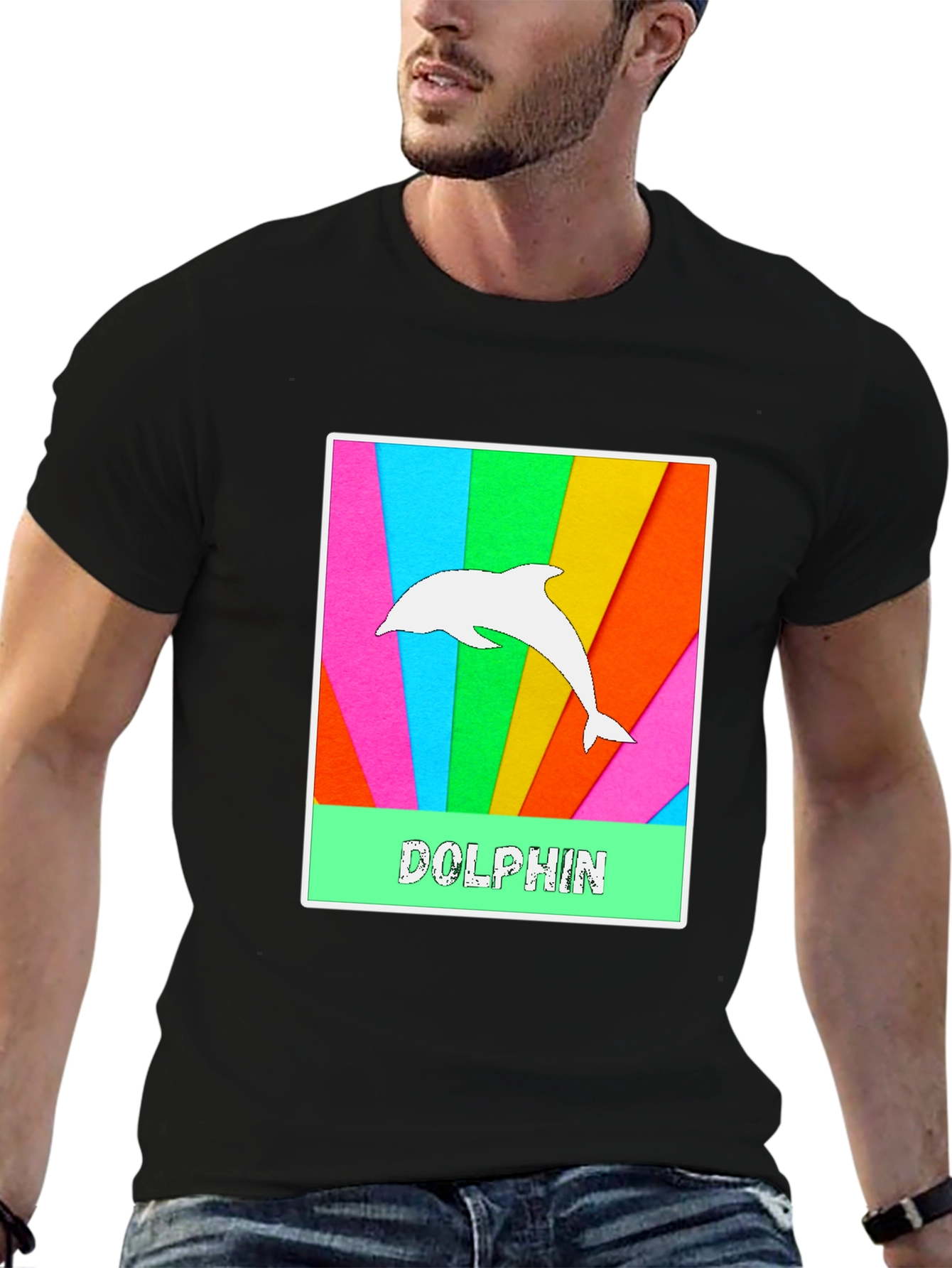 Black Dolphin Graphic Tee - Colorful & Fun view 6