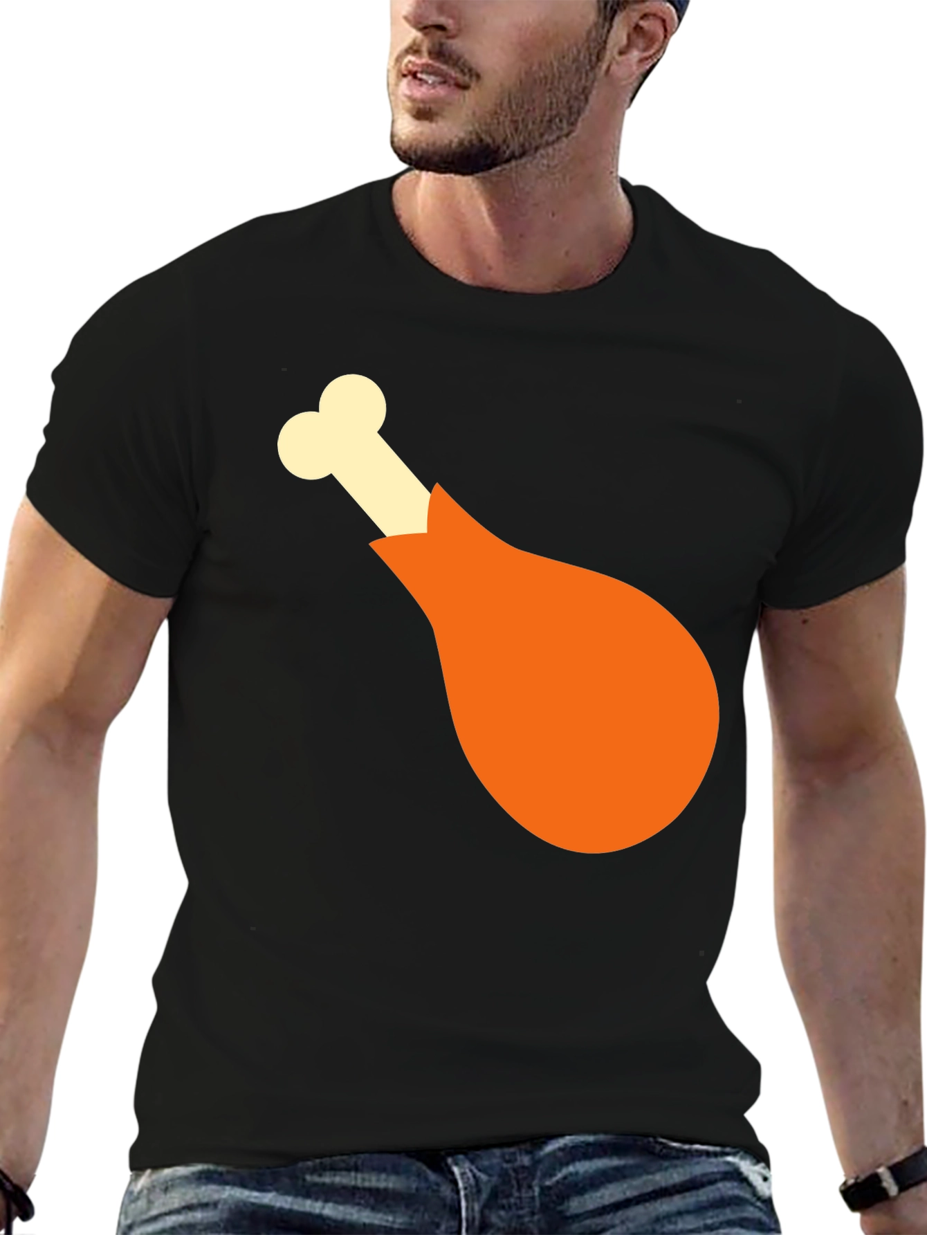 Black Funny Turkey Leg Graphic T-Shirt - Thanksgiving Tee view 6