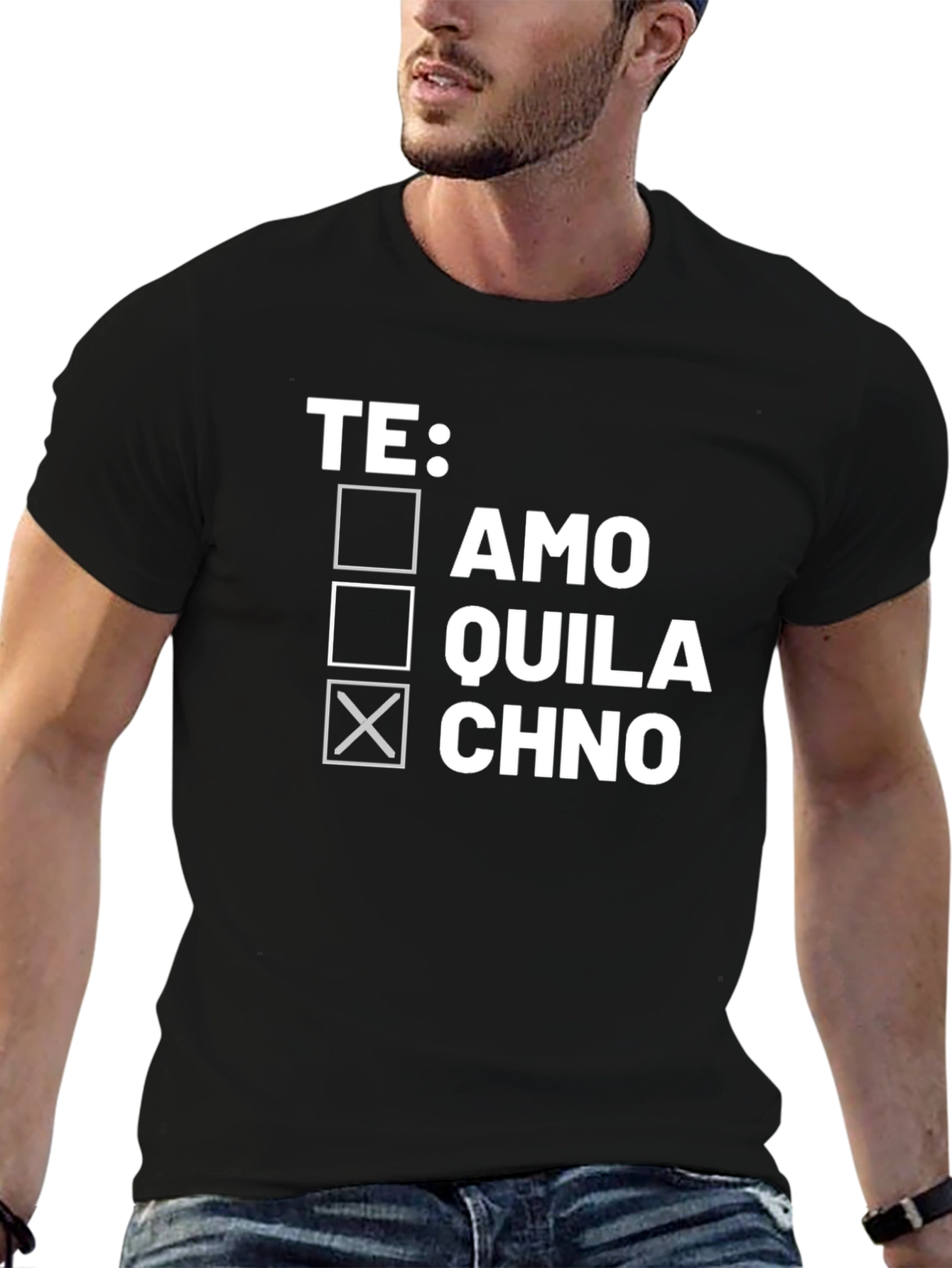 Black Funny Tequila Chno T-Shirt for Men view 6