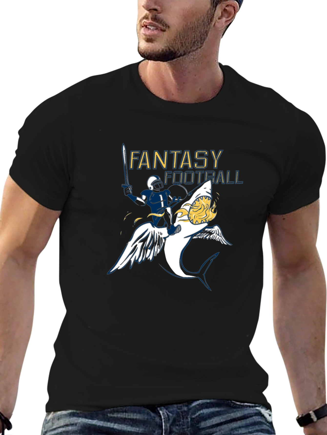 Black Fantasy Football Graphic Tee view 6