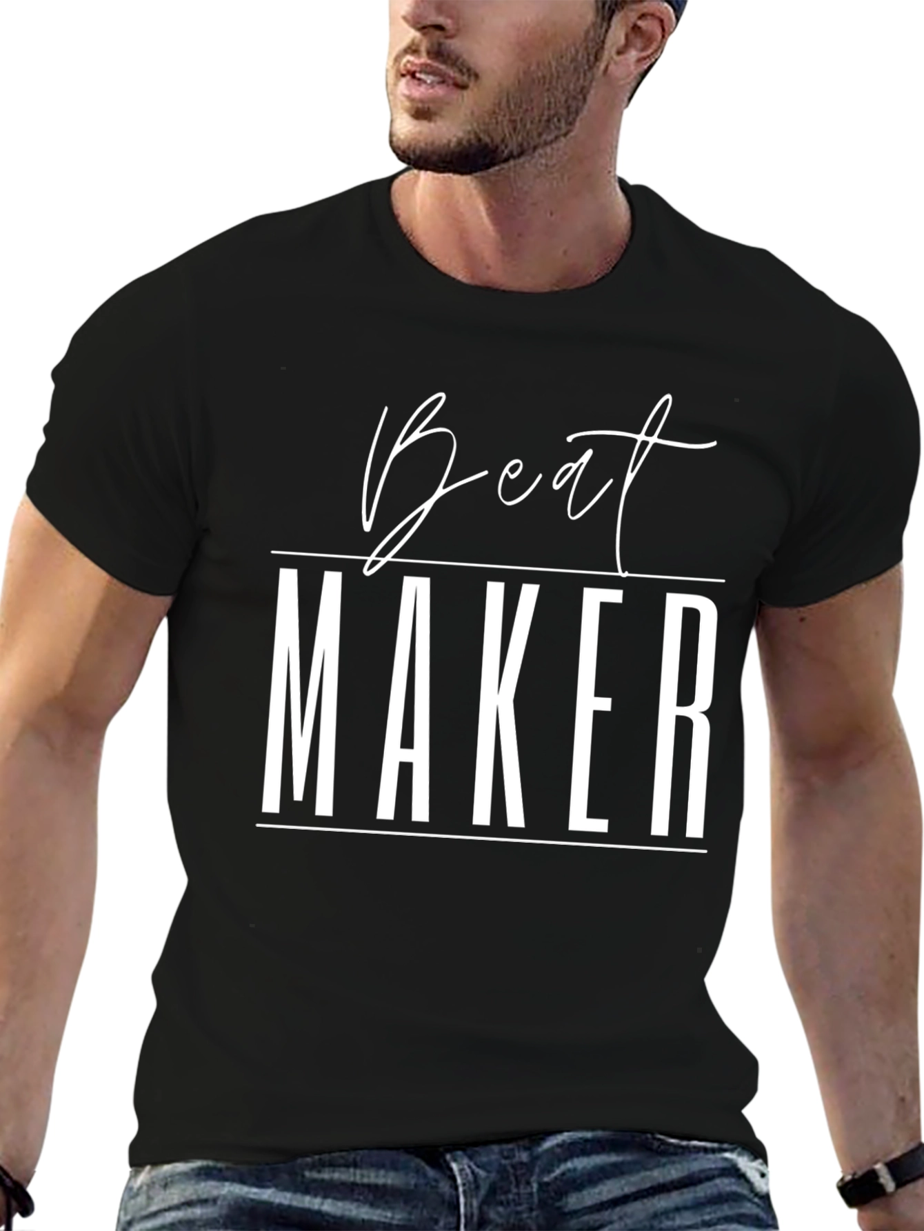 Black Beat Maker Graphic Tee - Stylish Music Producer Shirt view 6