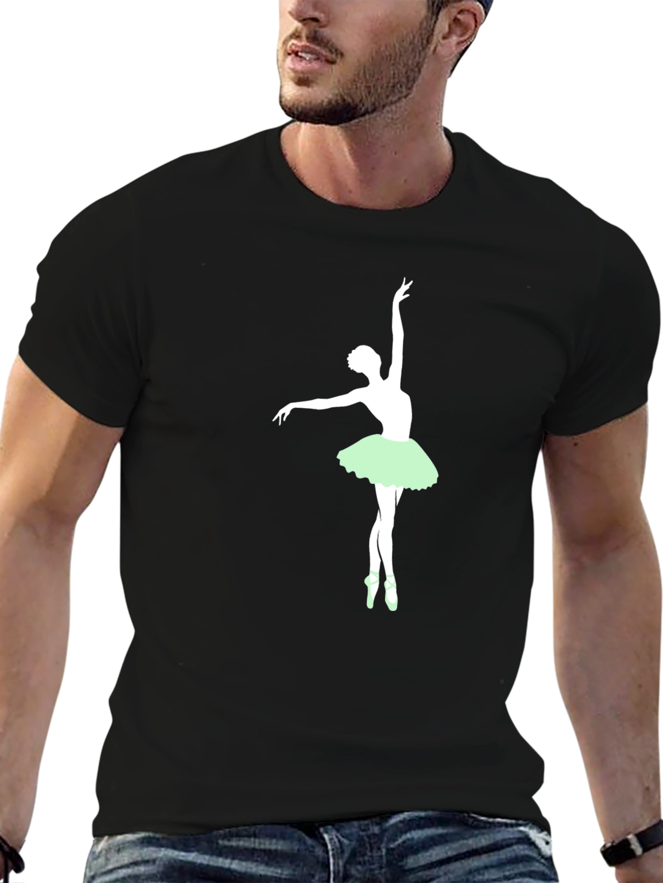 Black Ballerina Graphic Black T-Shirt view 6