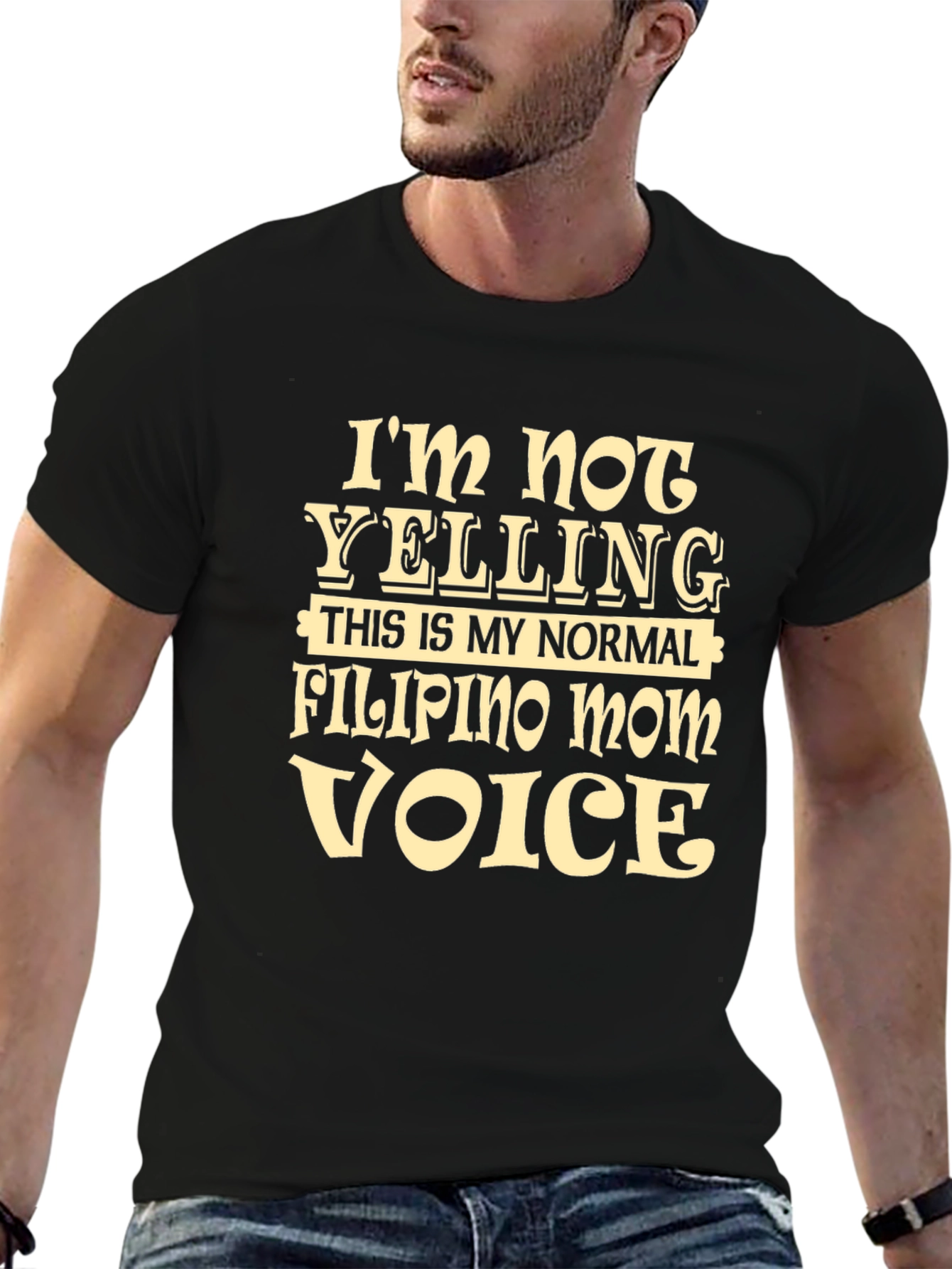 Black Filipino Mom Voice Novelty T-Shirt - Funny Gift view 6