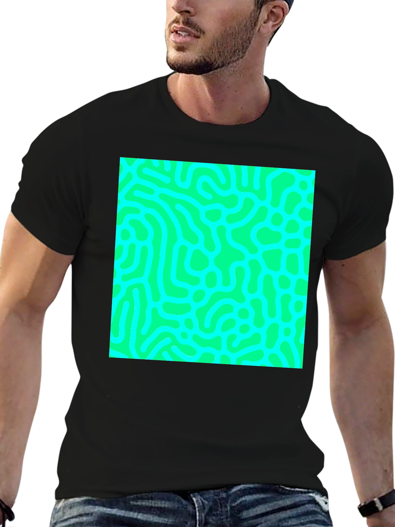 Black Abstract Pattern Tee - Stylish & Unique Design view 6