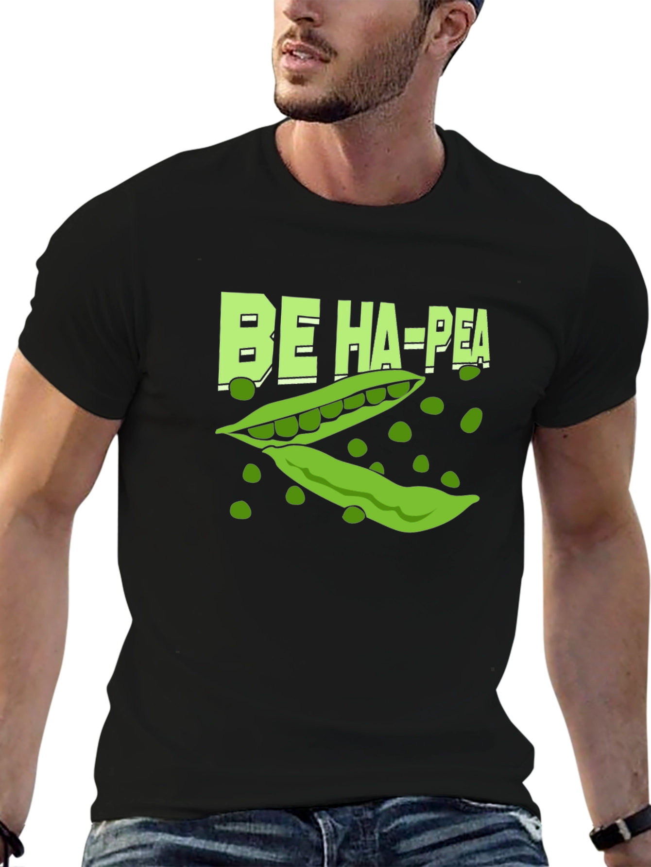 Black Be Ha-Pea T-Shirt - Black view 6