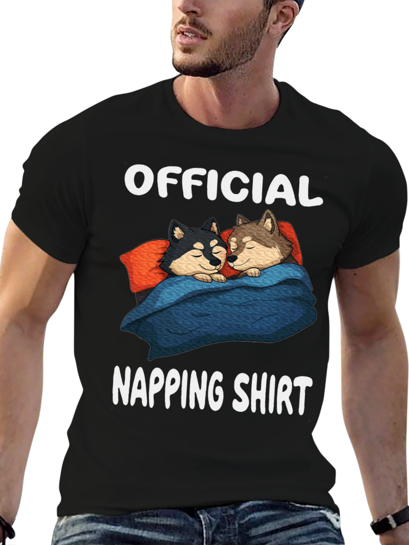 Black Official Napping Shirt - Sleeping Dogs Graphic Tee view 6