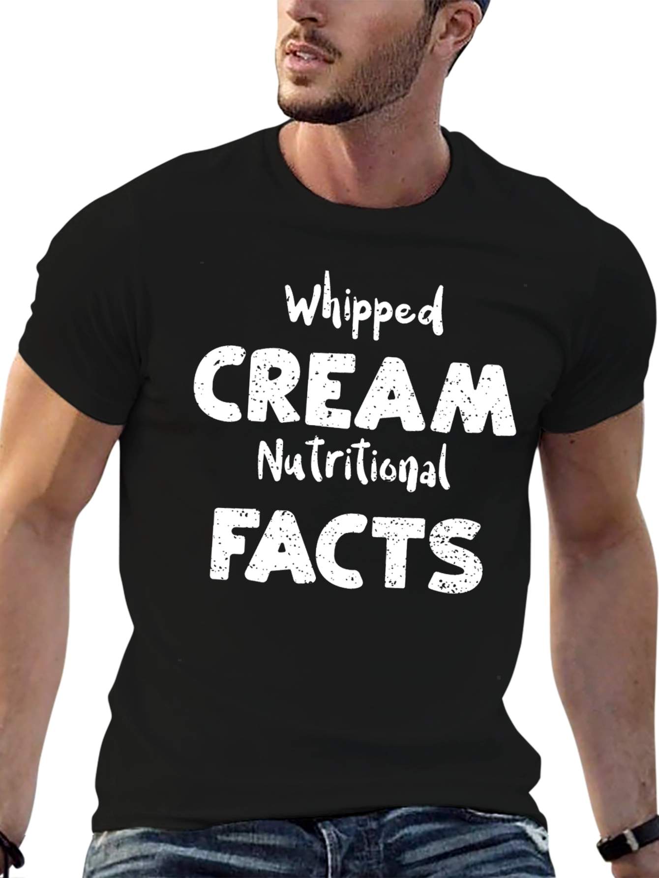 Black Whipped Cream Nutritional Facts Graphic Tee view 6