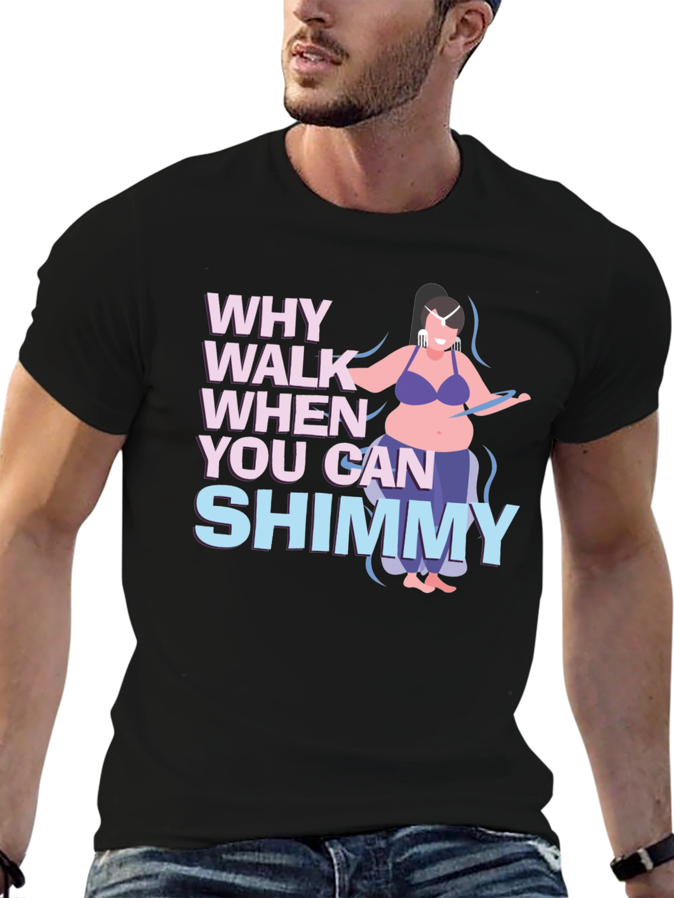 Black Shimmy Dance T-Shirt - Why Walk When You Can Shimmy view 6