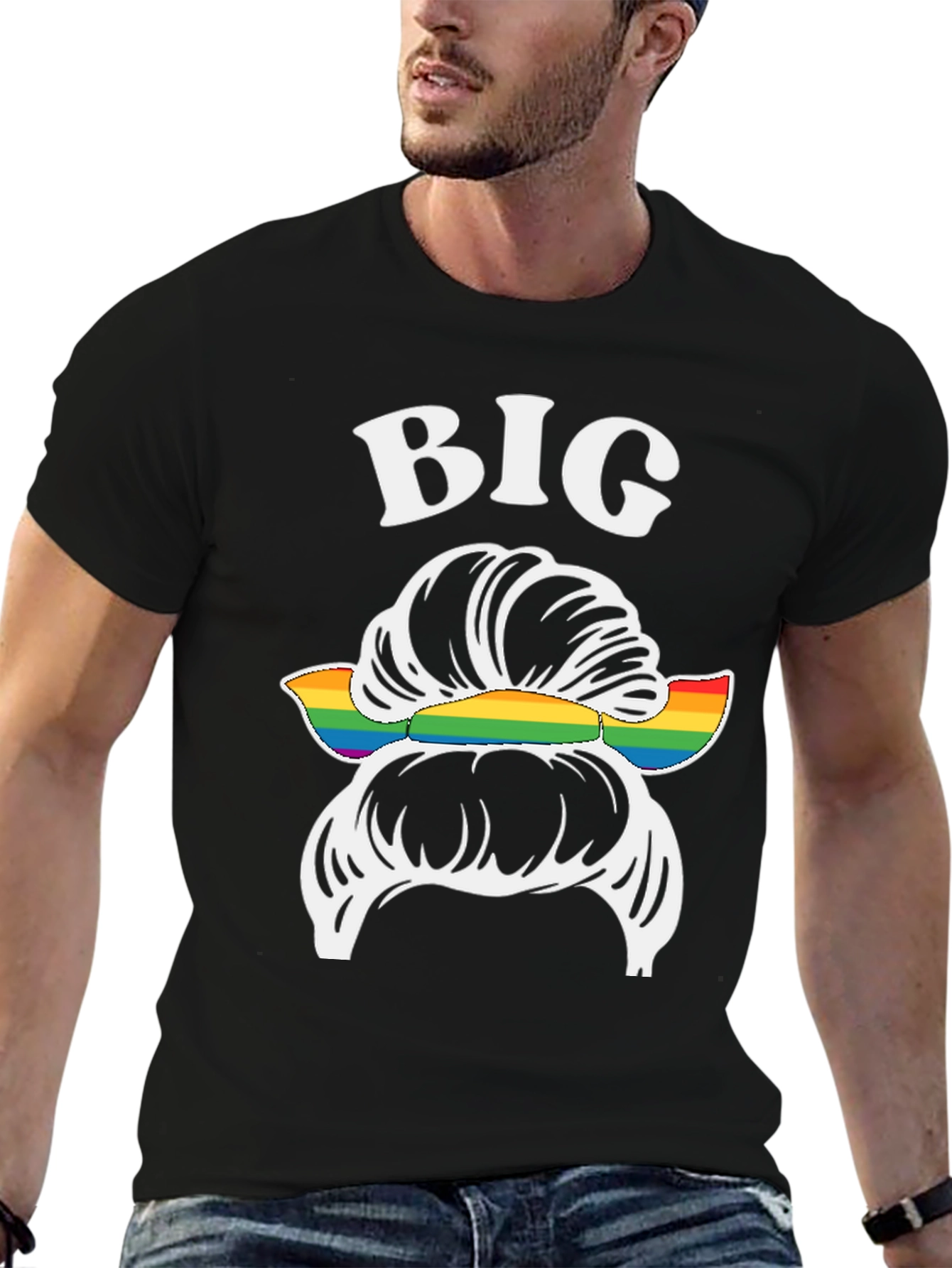 Big Messy Bun LGBT Pride T-Shirt - 6