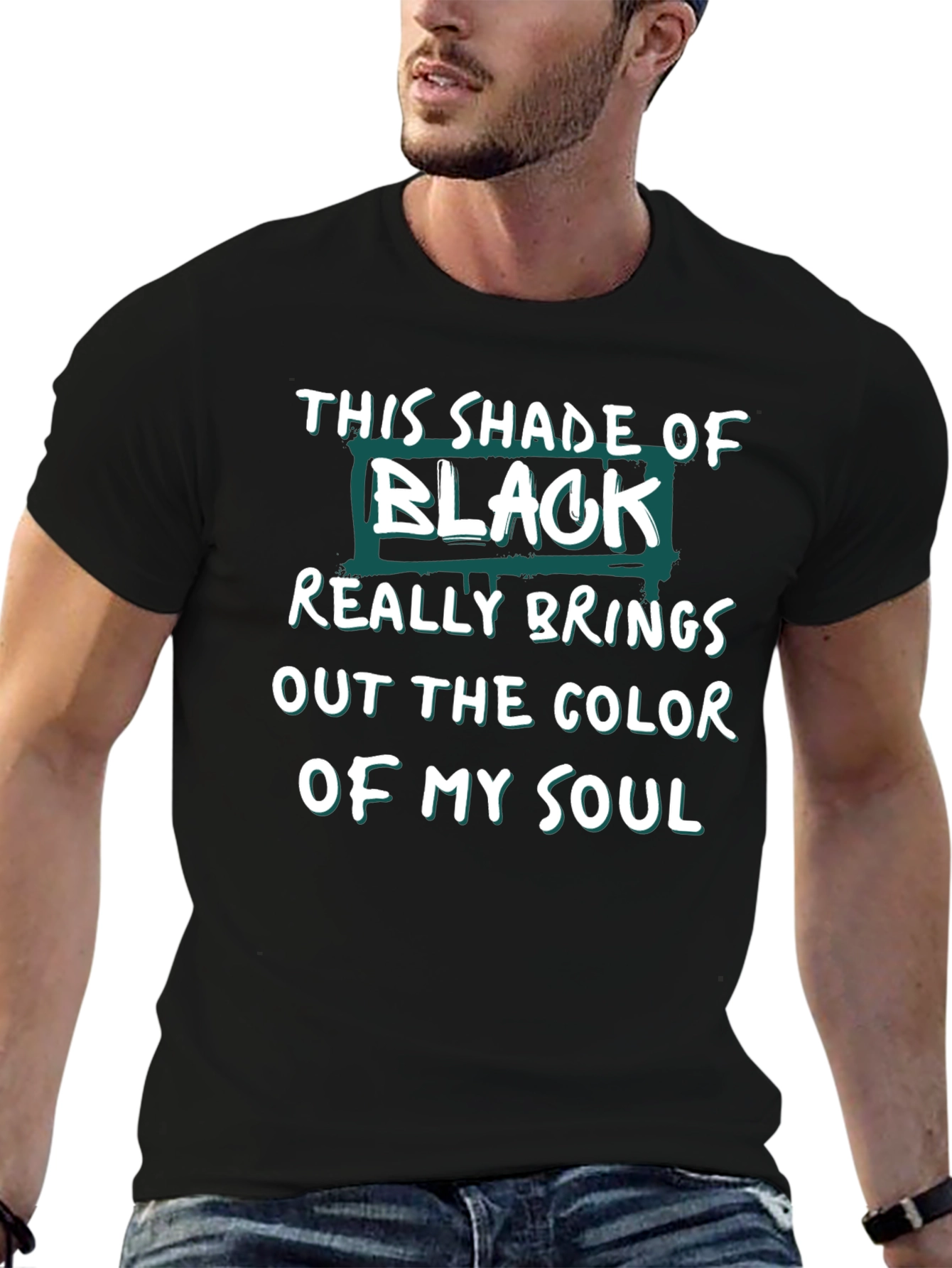 Black This Shade of Black Soul Graphic T-Shirt view 6