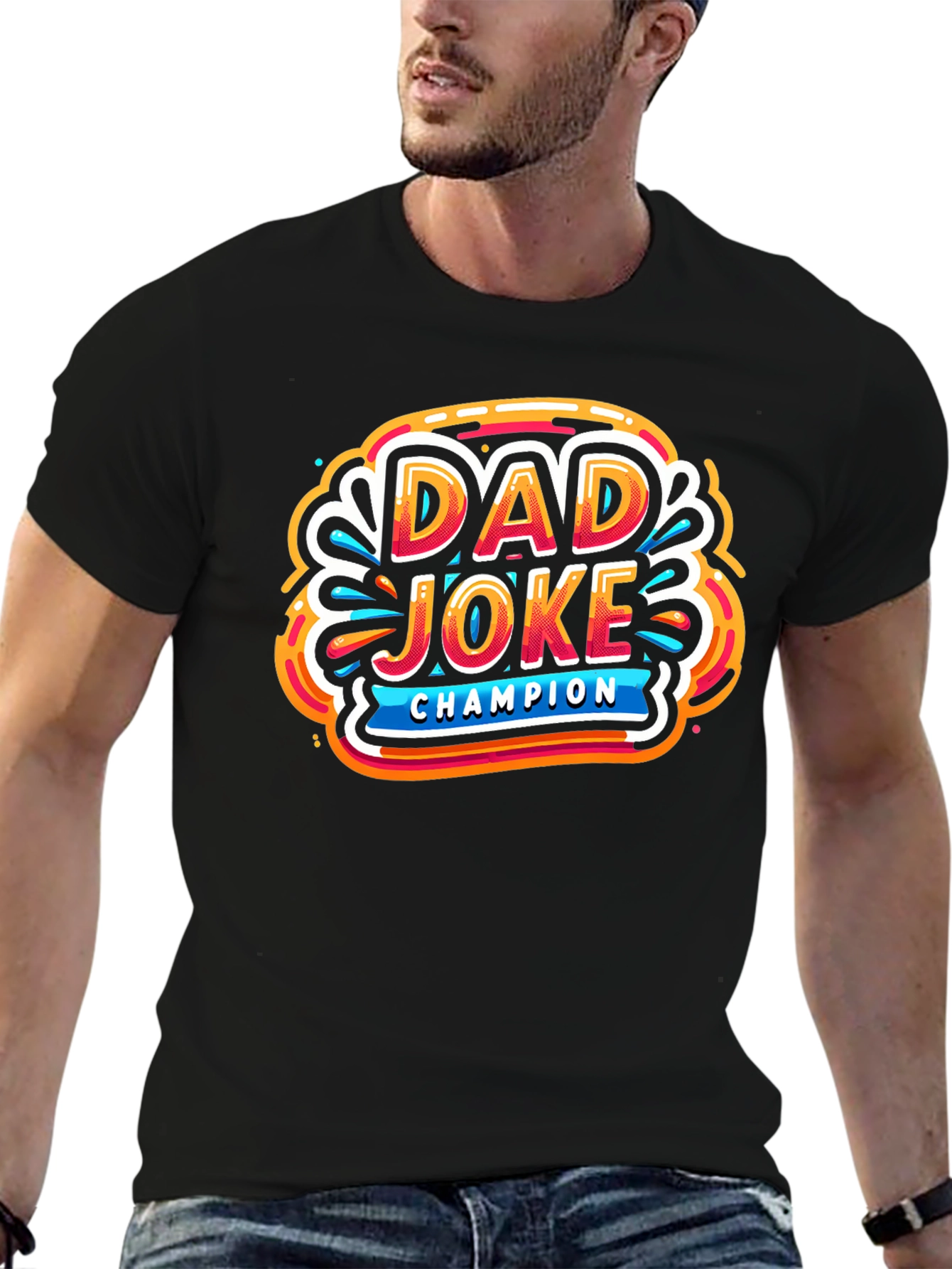 Black Dad Joke Champion Graphic T-Shirt view 6