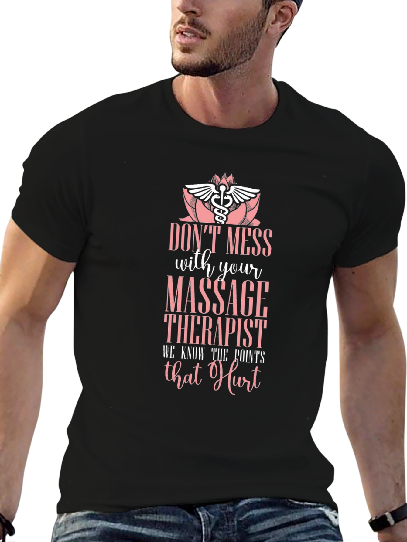 Black Massage Therapist Humor T-Shirt - Don't Mess With Us! view 6