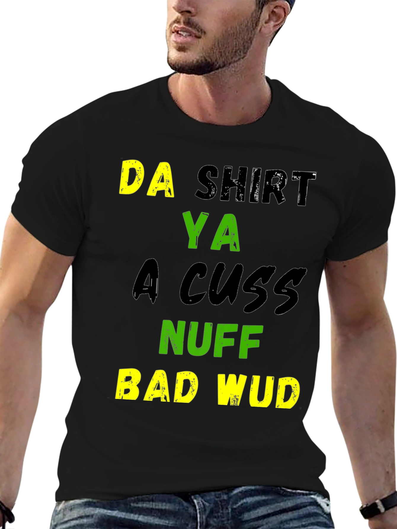 Black Funny Da Shirt Ya A Cuss Graphic T-Shirt view 6