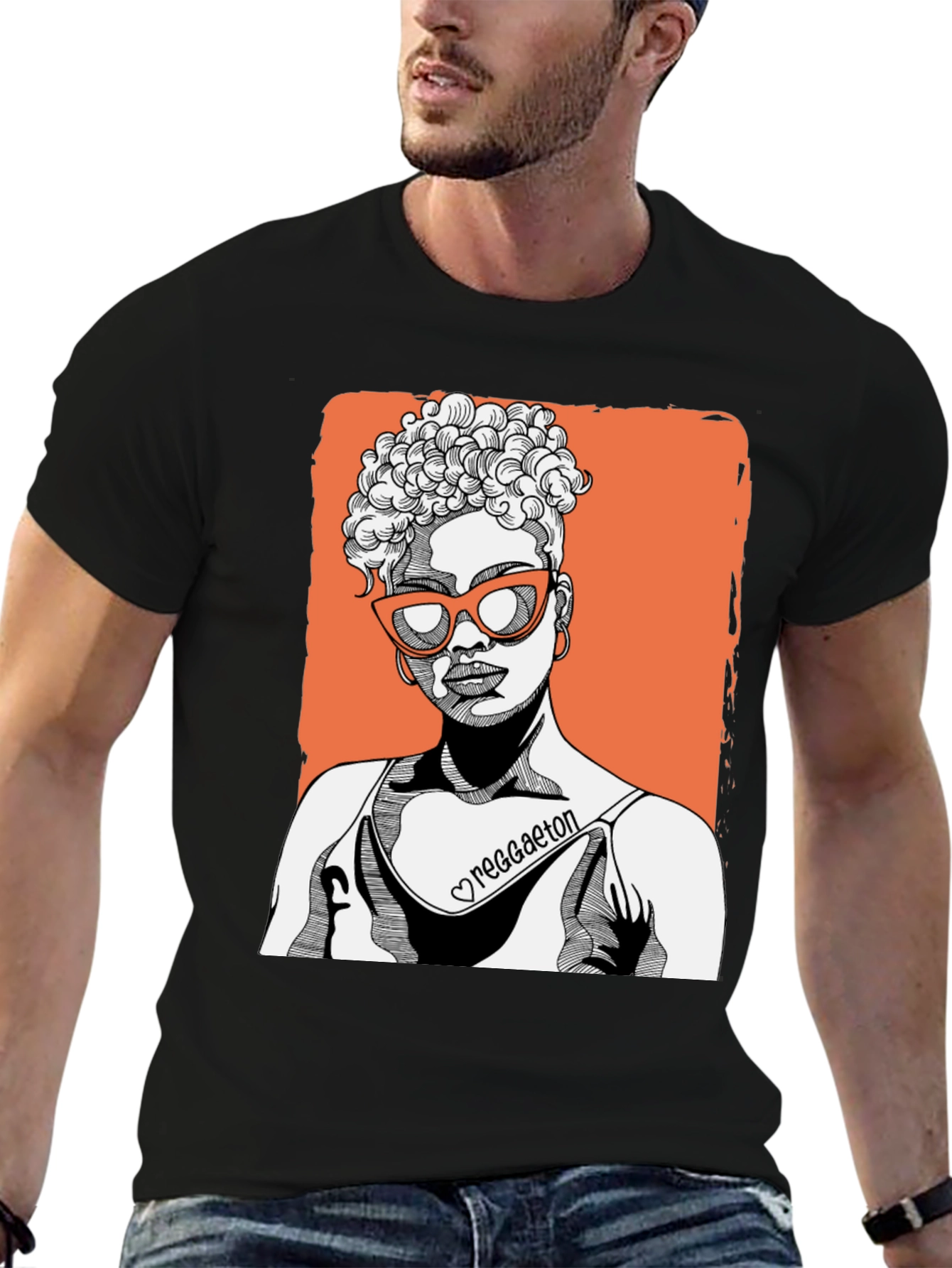 Black Reggaeton Girl Graphic Tee - Stylish & Unique view 6