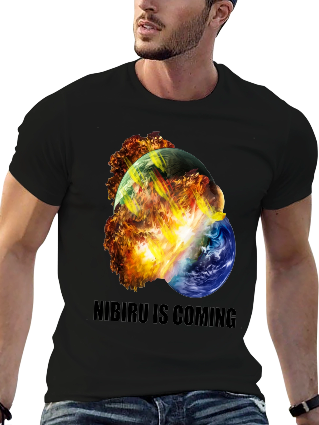 Black Nibiru Is Coming Graphic Tee view 6