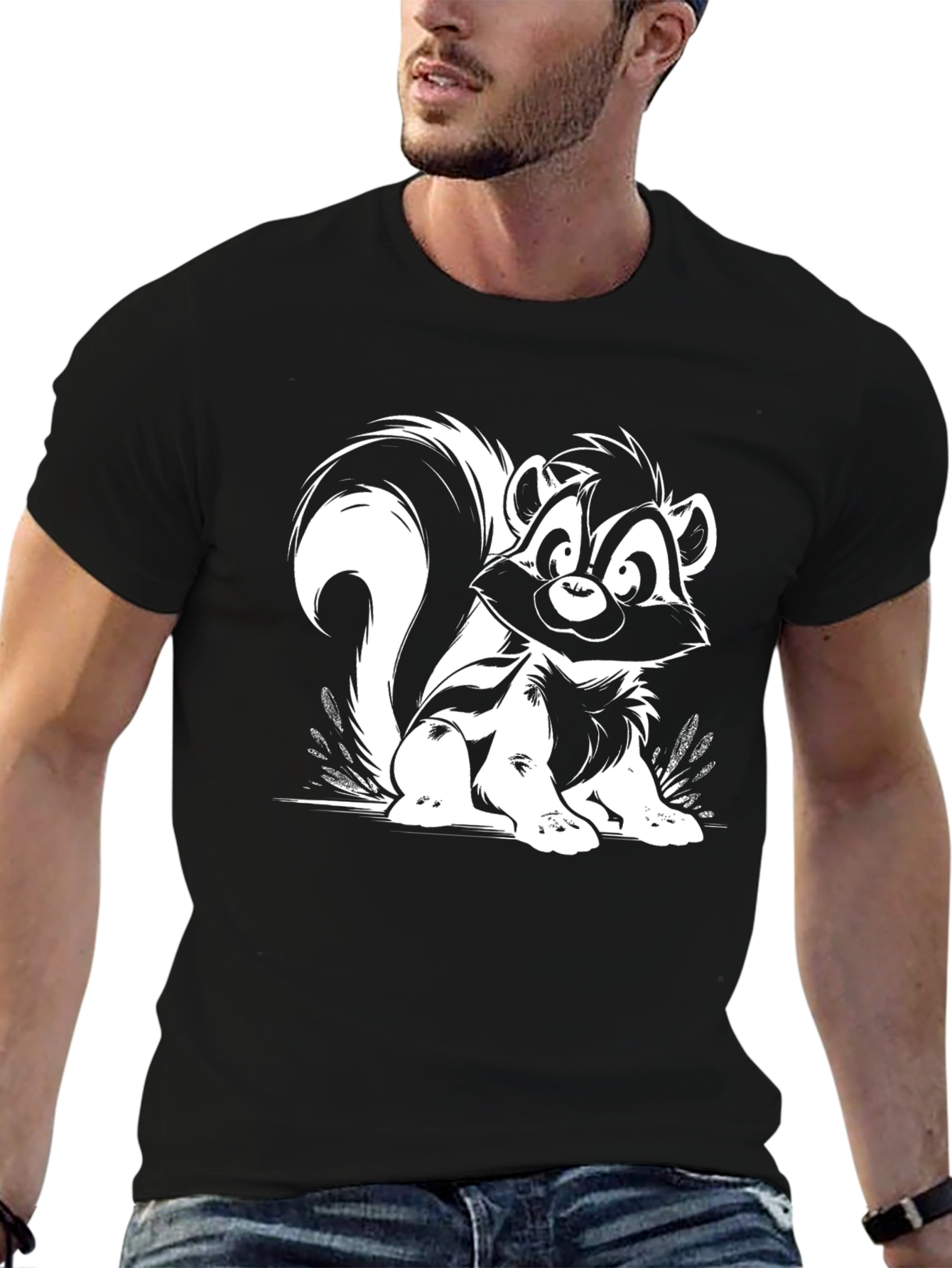 Black Skunk Graphic Tee - Black view 6