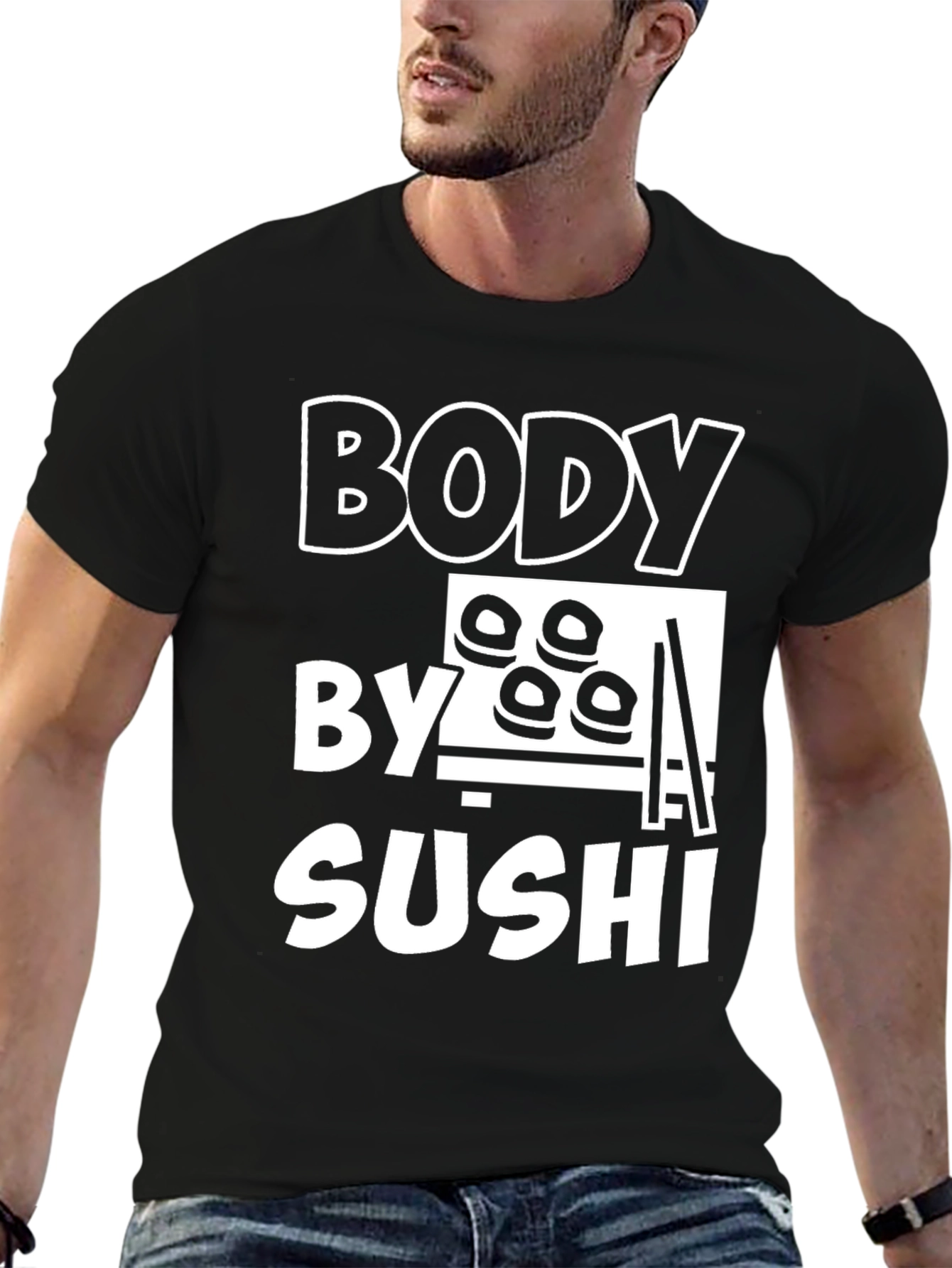 Black Body By Sushi T-Shirt - Funny Foodie Tee view 6