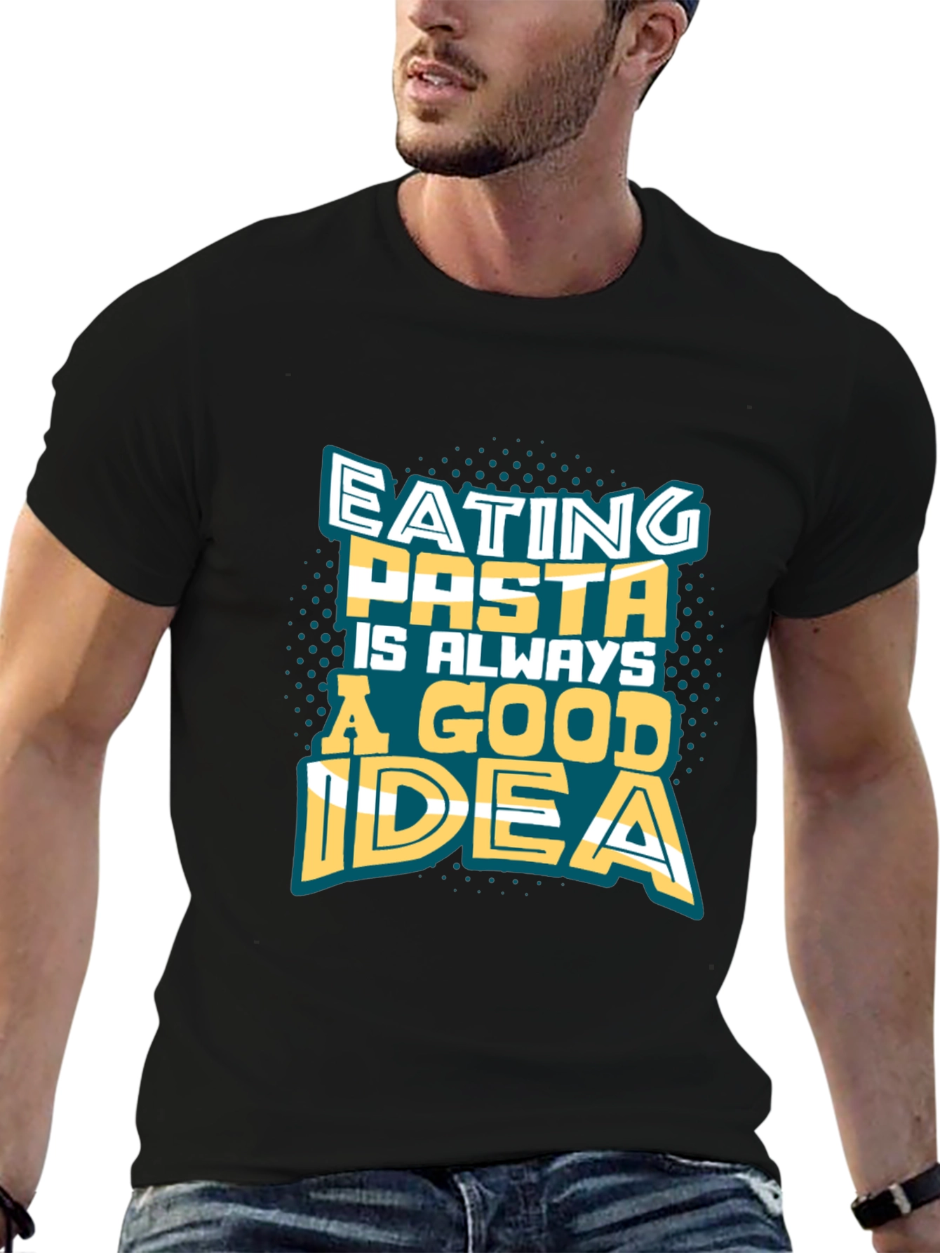 Black Pasta Lover Tee - Eating Pasta Is Always A Good Idea view 6