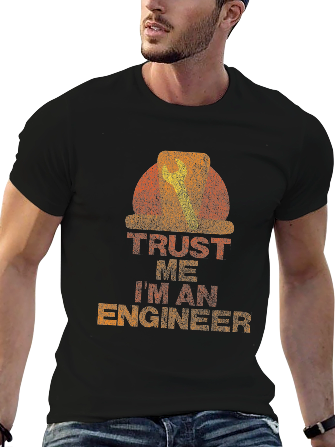 Black Trust Me I'm An Engineer Graphic Tee view 6