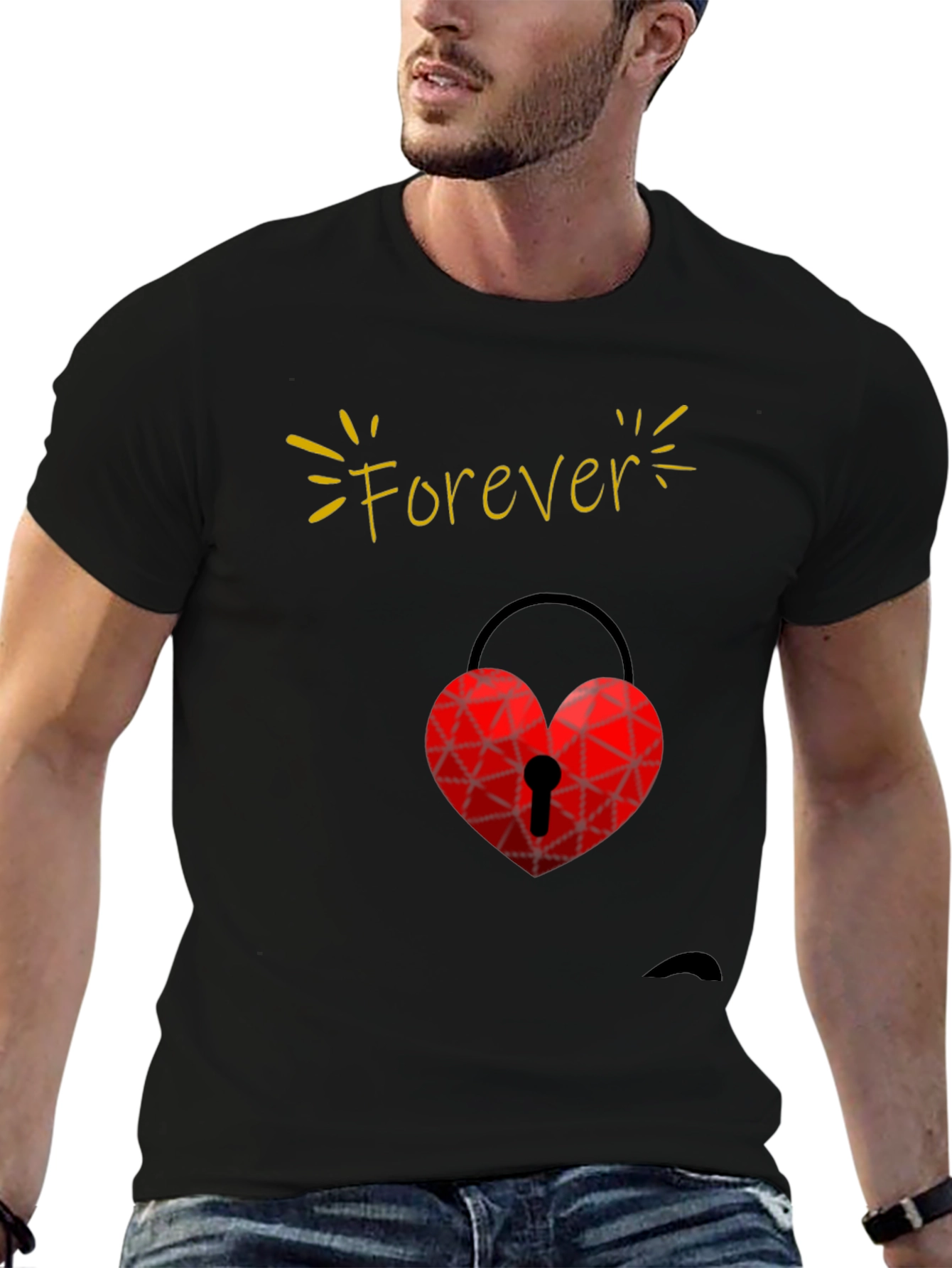 Forever Love Heart Lock T-Shirt - Valentine's Day - 6