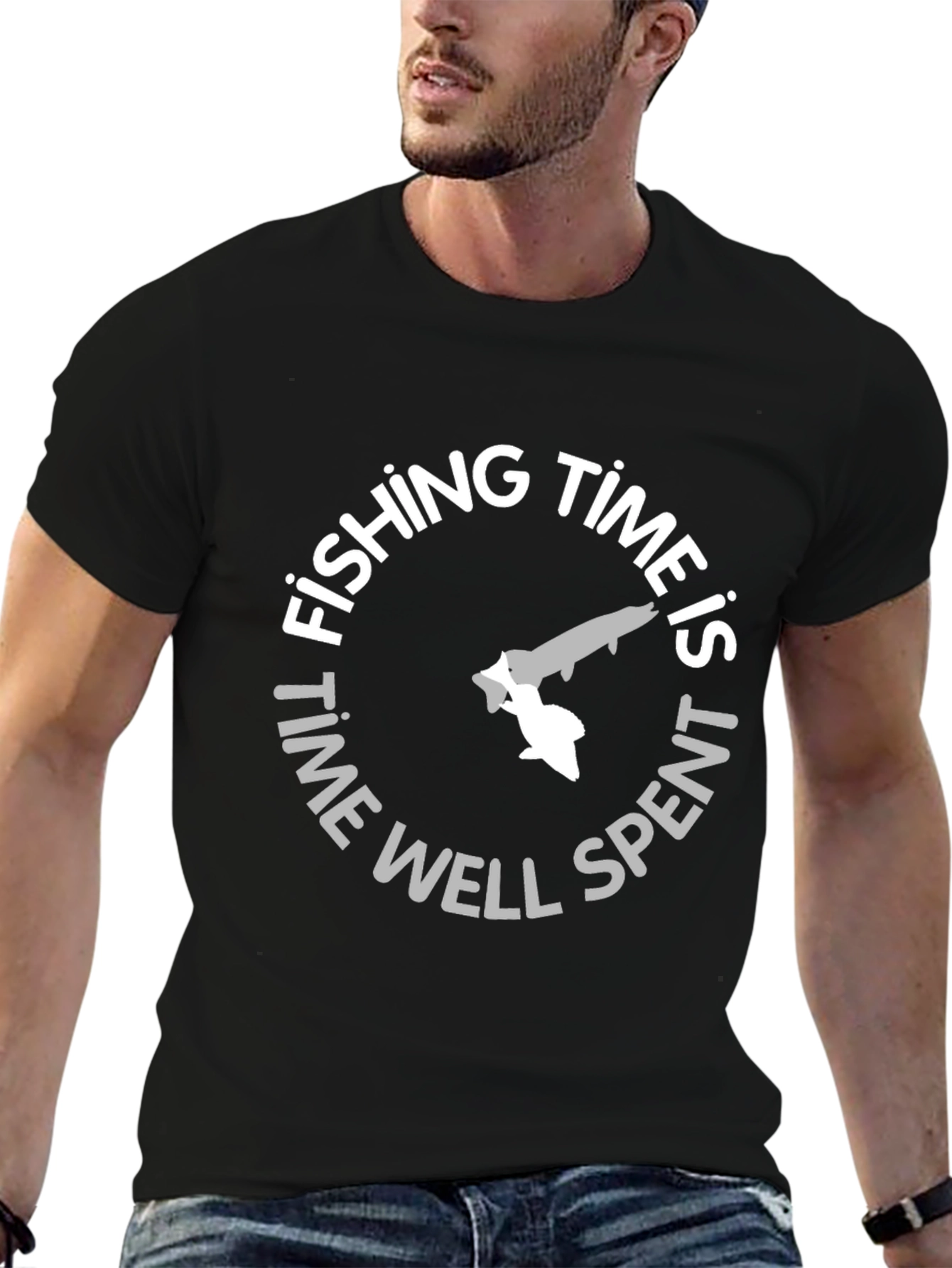 Black Fishing Time T-Shirt - Well Spent view 6