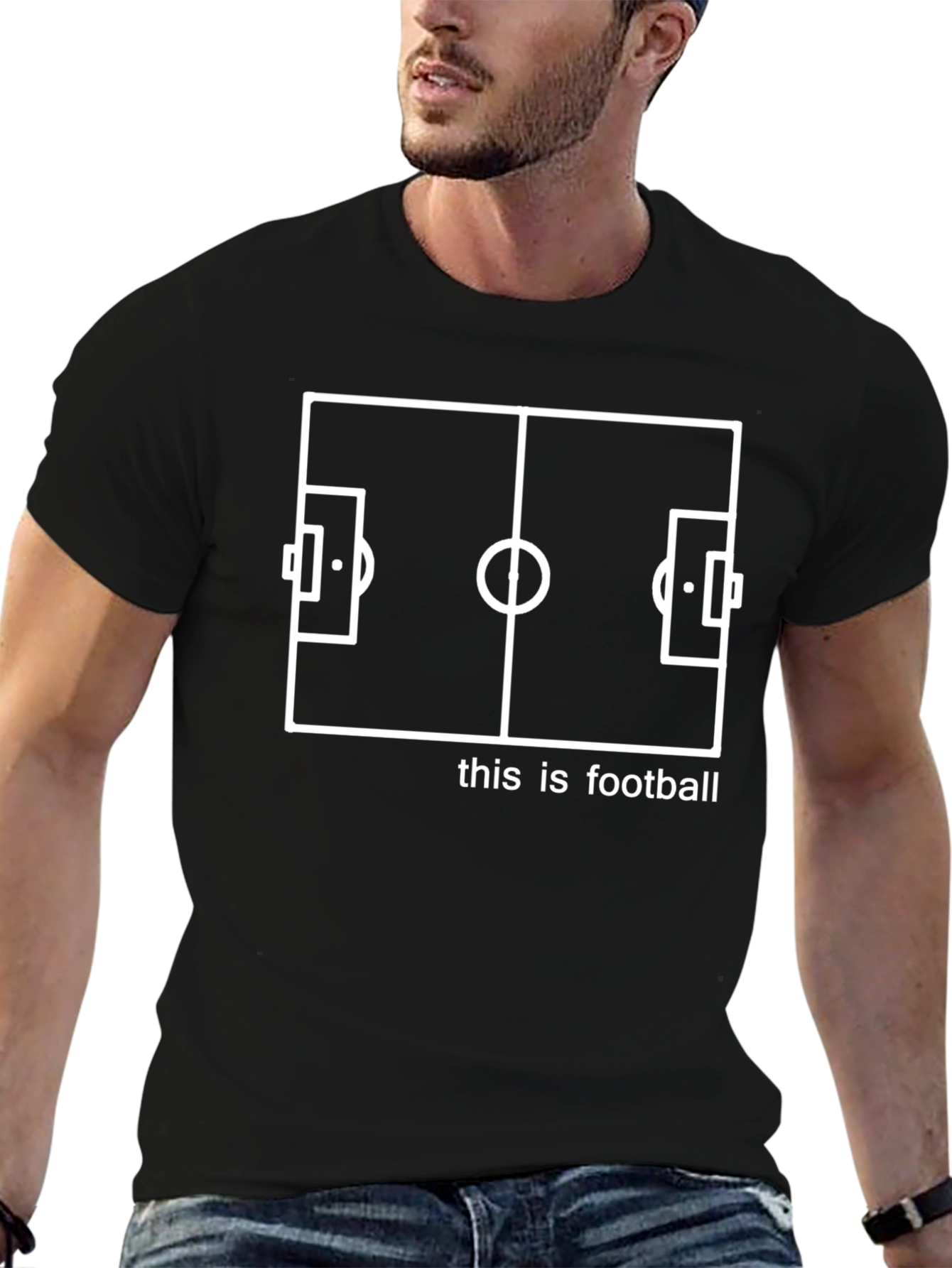 Black This is Football Black Graphic Tee view 6