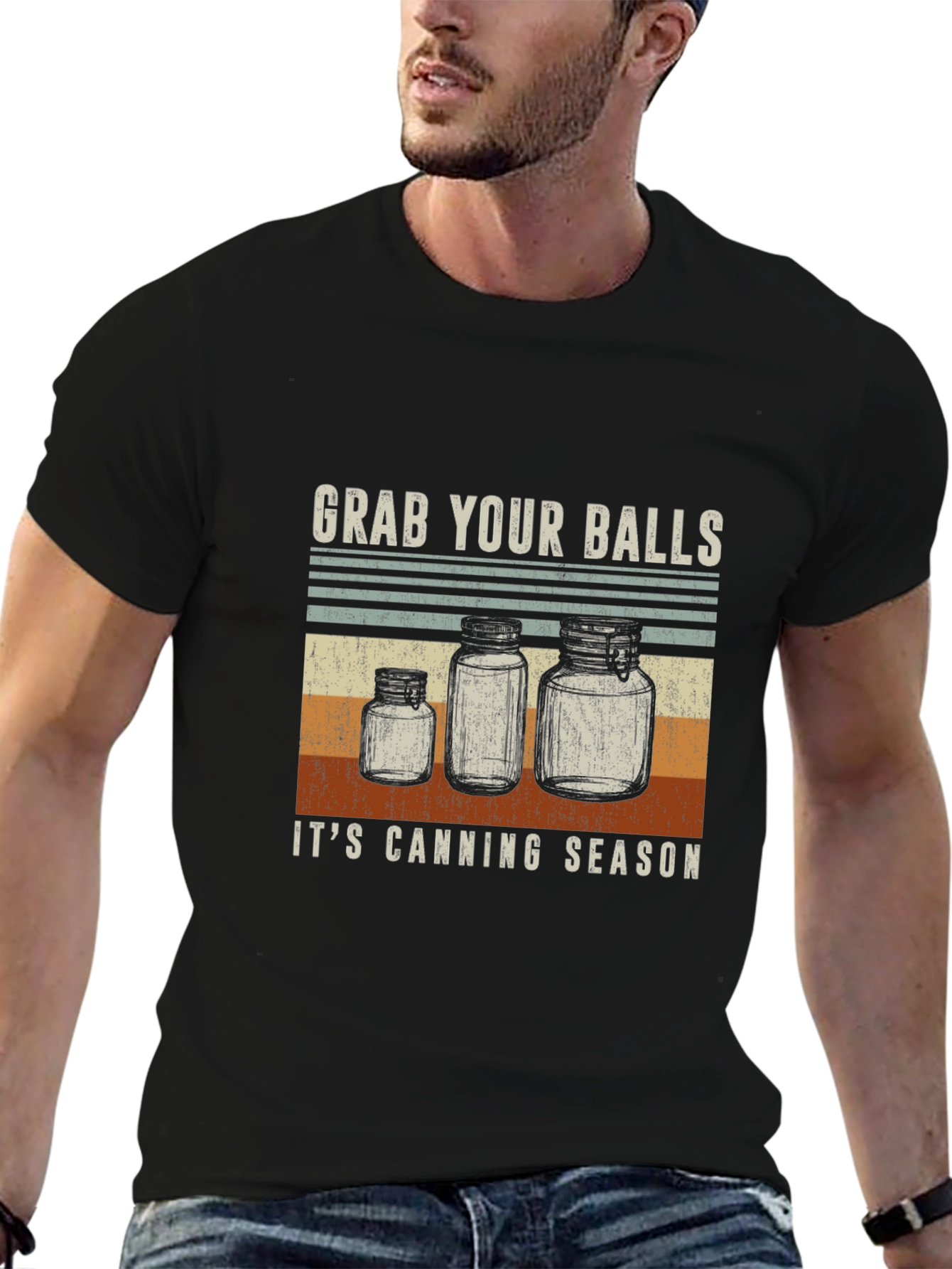 Black Grab Your Balls It's Canning Season T-Shirt view 6