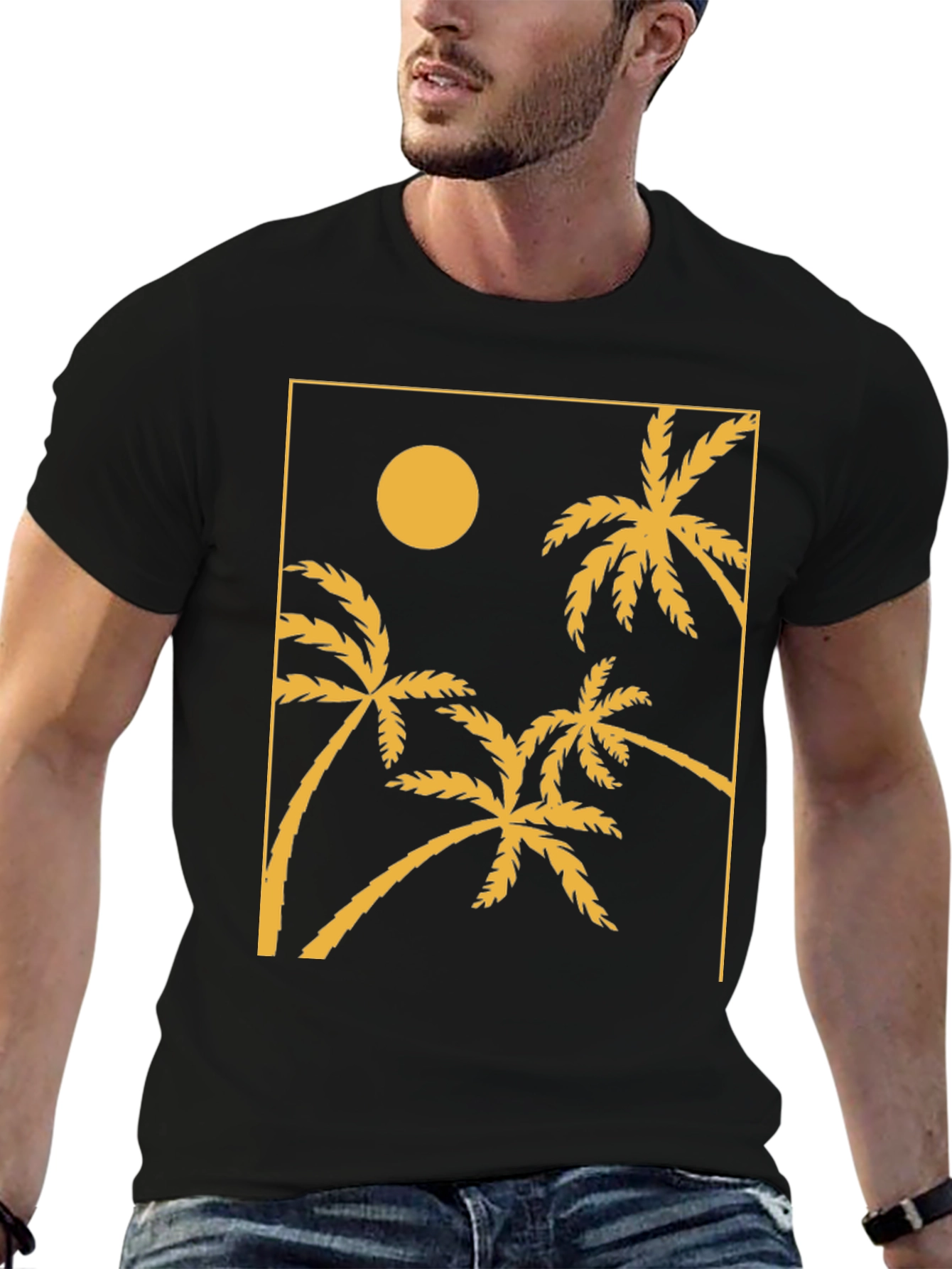 Black Palm Tree Graphic Tee - Tropical Vibes view 6