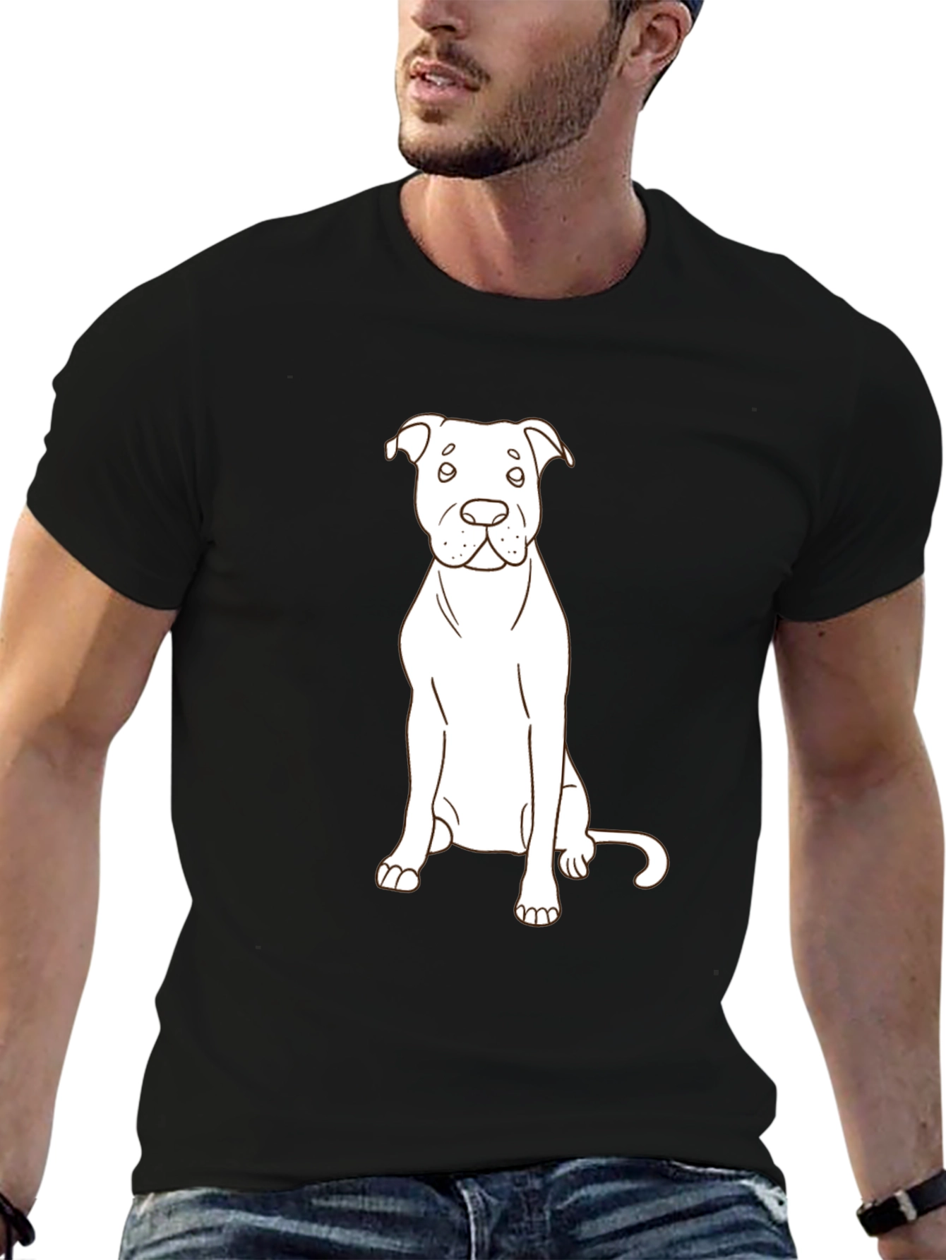 Black Dog Lover's Tee: Minimalist Pup Design view 6