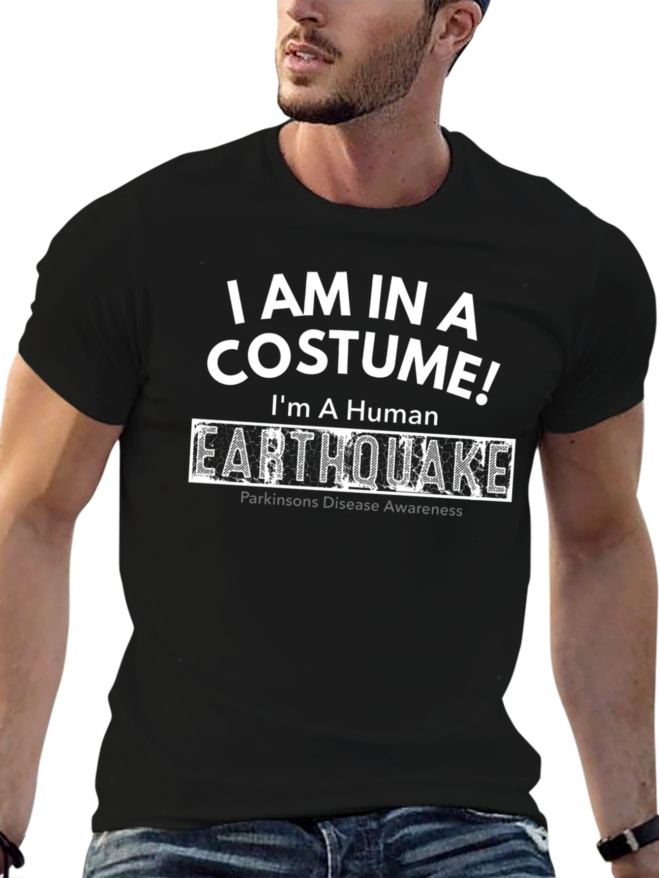 Black I'm A Human Earthquake Awareness T-Shirt view 6