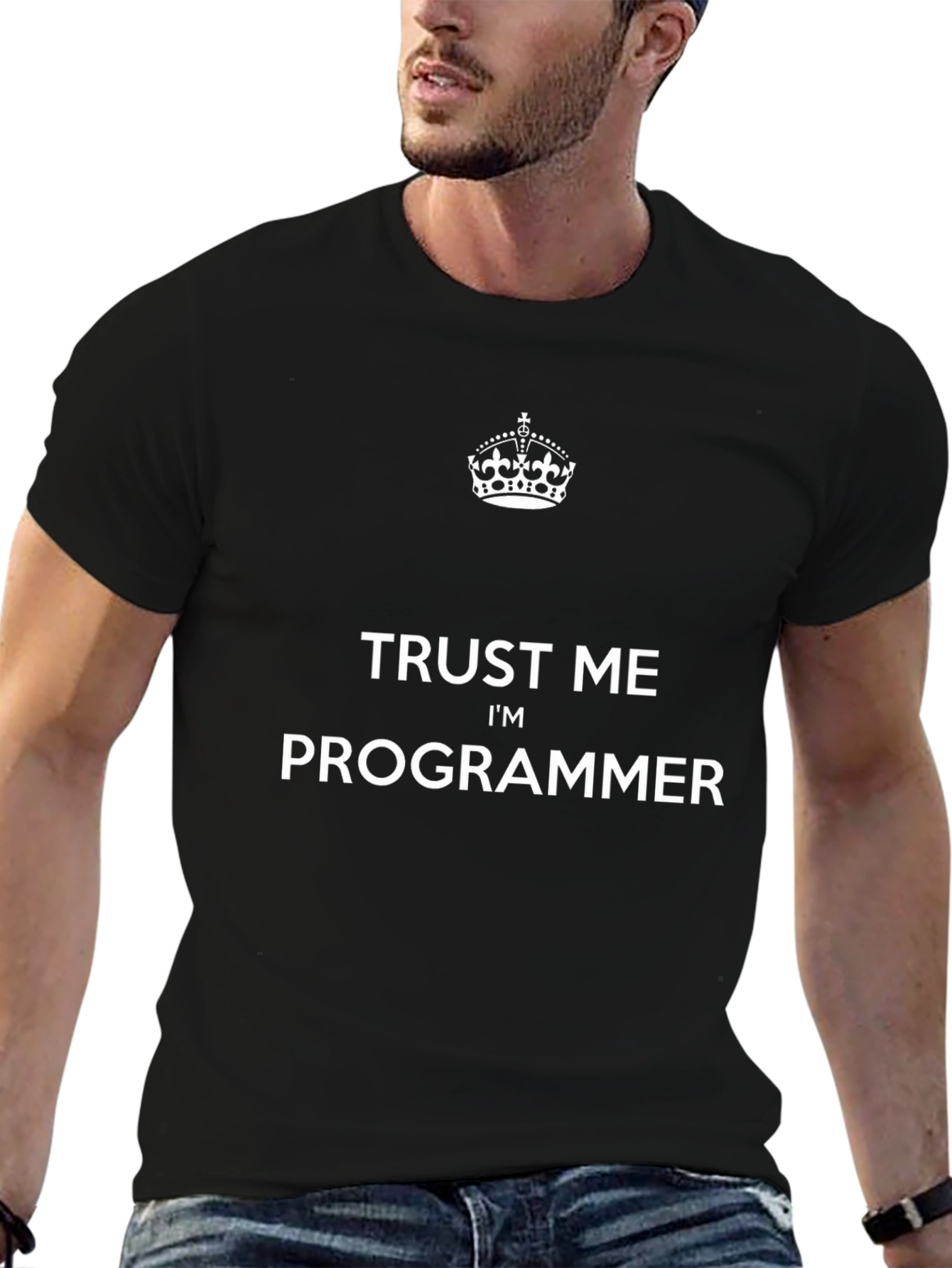 Black Trust Me I'm a Programmer T-Shirt view 6