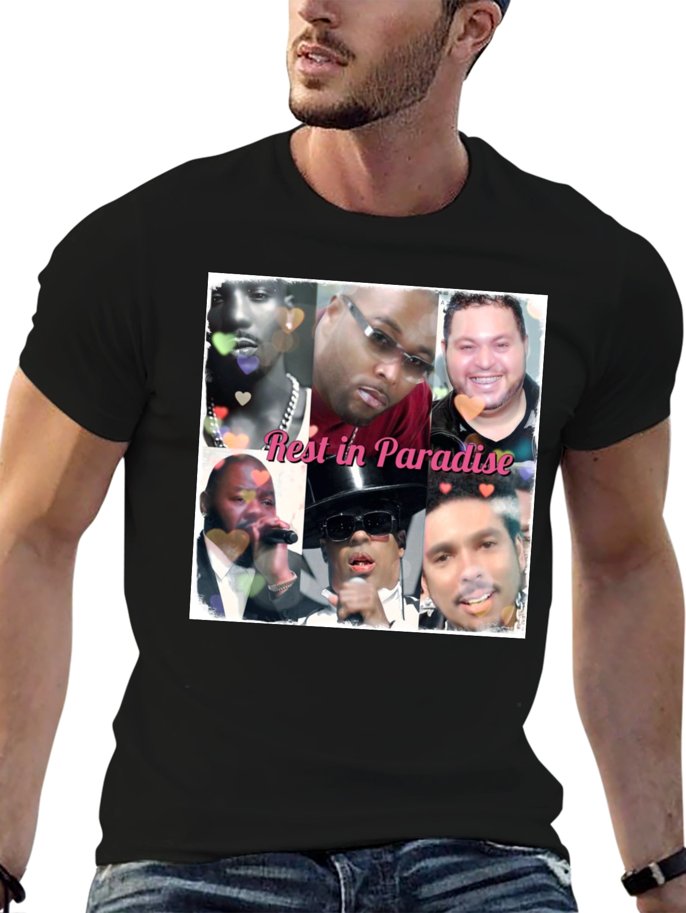 Black Rest in Paradise Memorial Tribute T-Shirt view 6