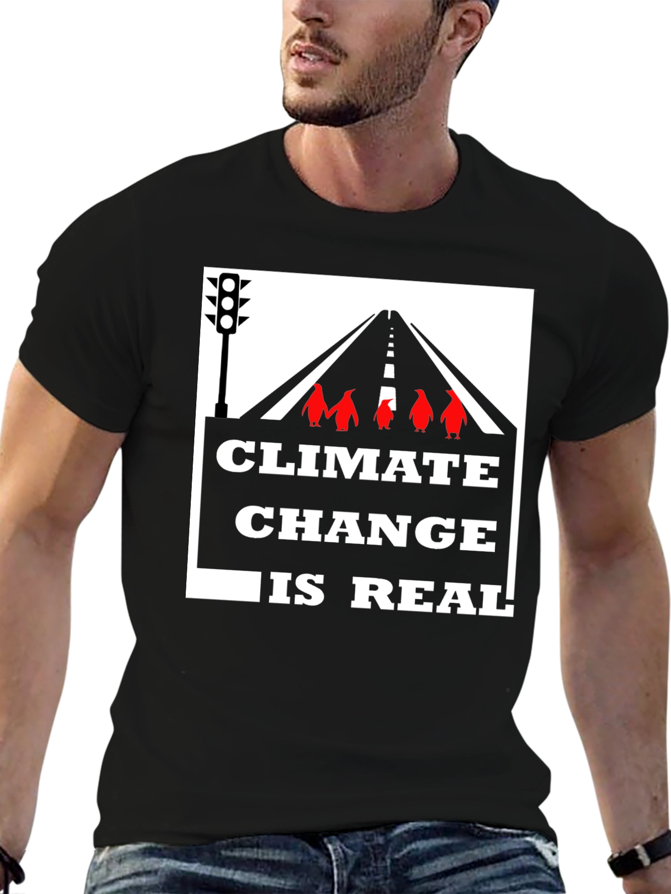 Black Climate Change Awareness Graphic Tee - Black view 6