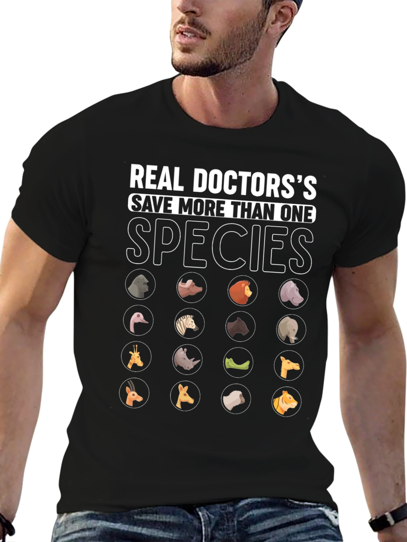 Vet Animal Doctor T-Shirt Save More Than One Species Tee - 6