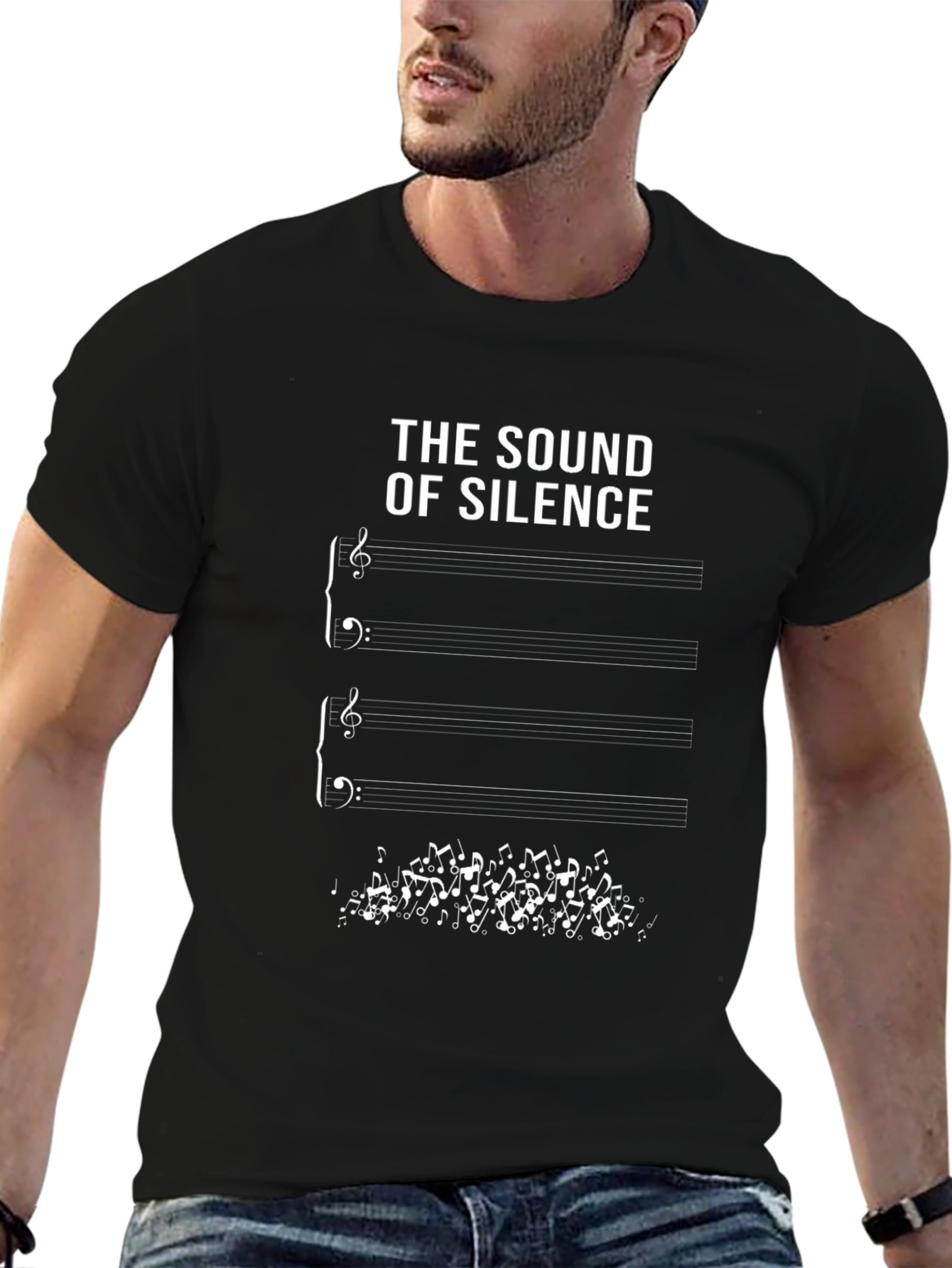 Black The Sound of Silence Graphic T-Shirt view 6