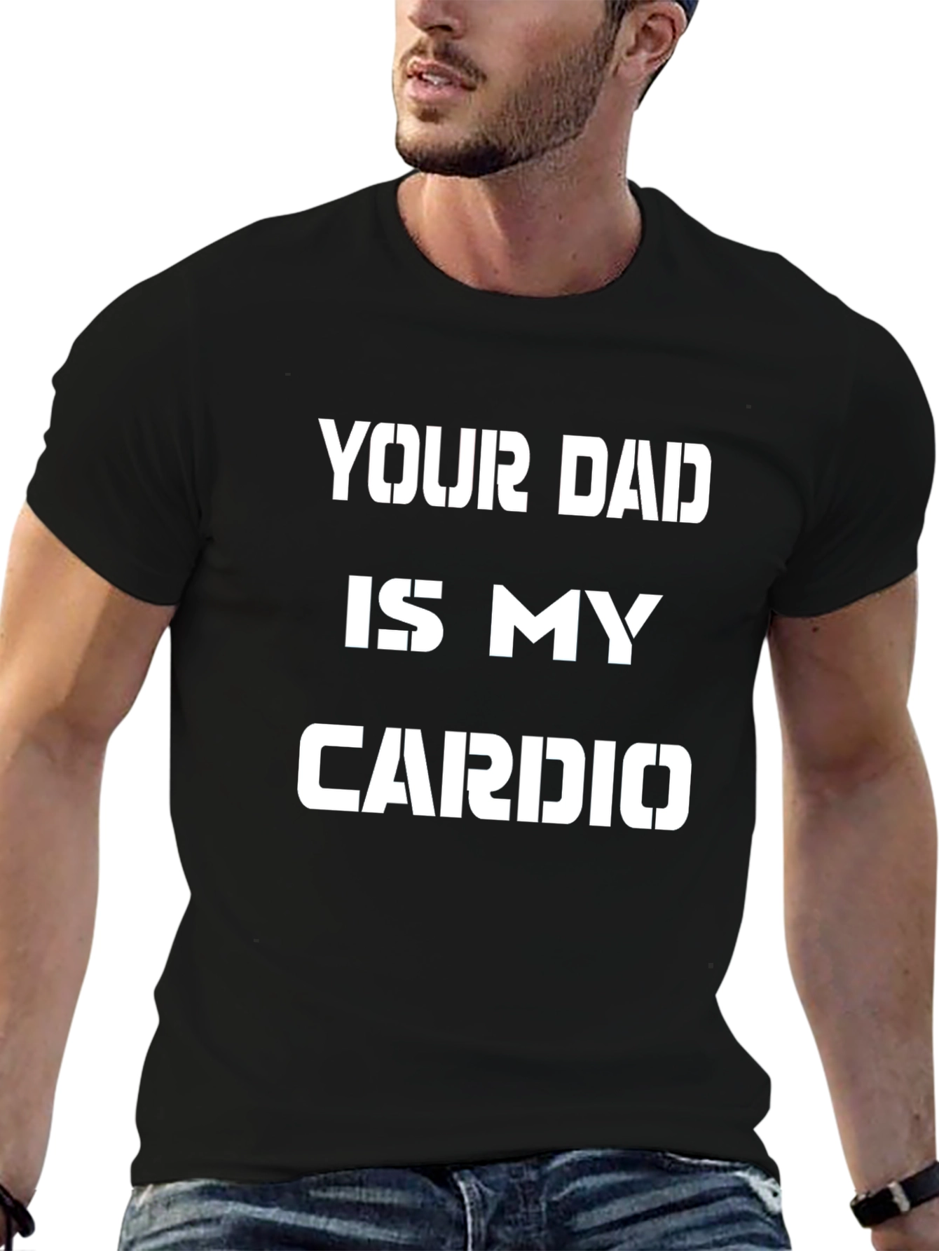 Black Your Dad is My Cardio Graphic Tee view 6