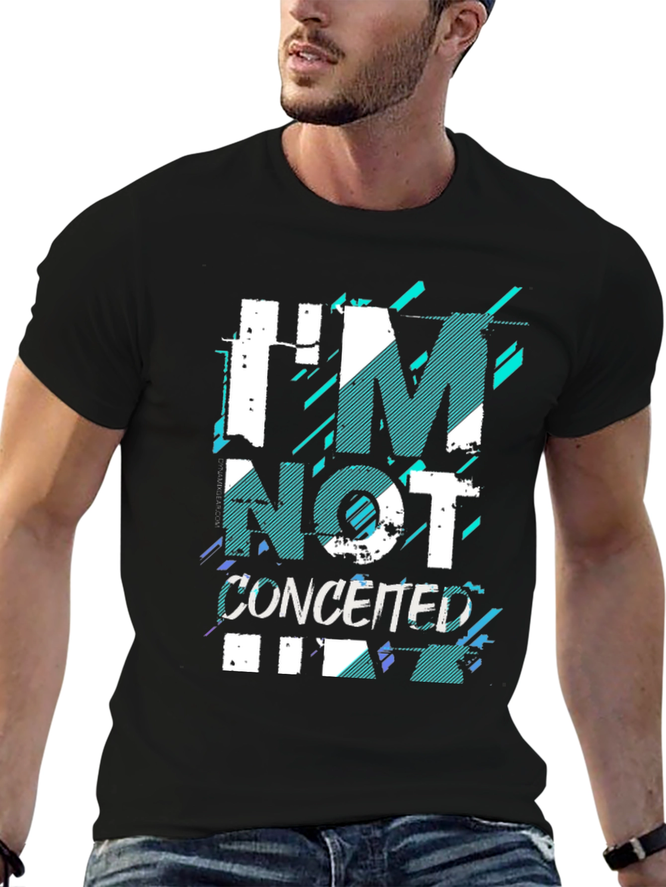 Black I'm Not Conceited Men's Black Graphic Tee view 6