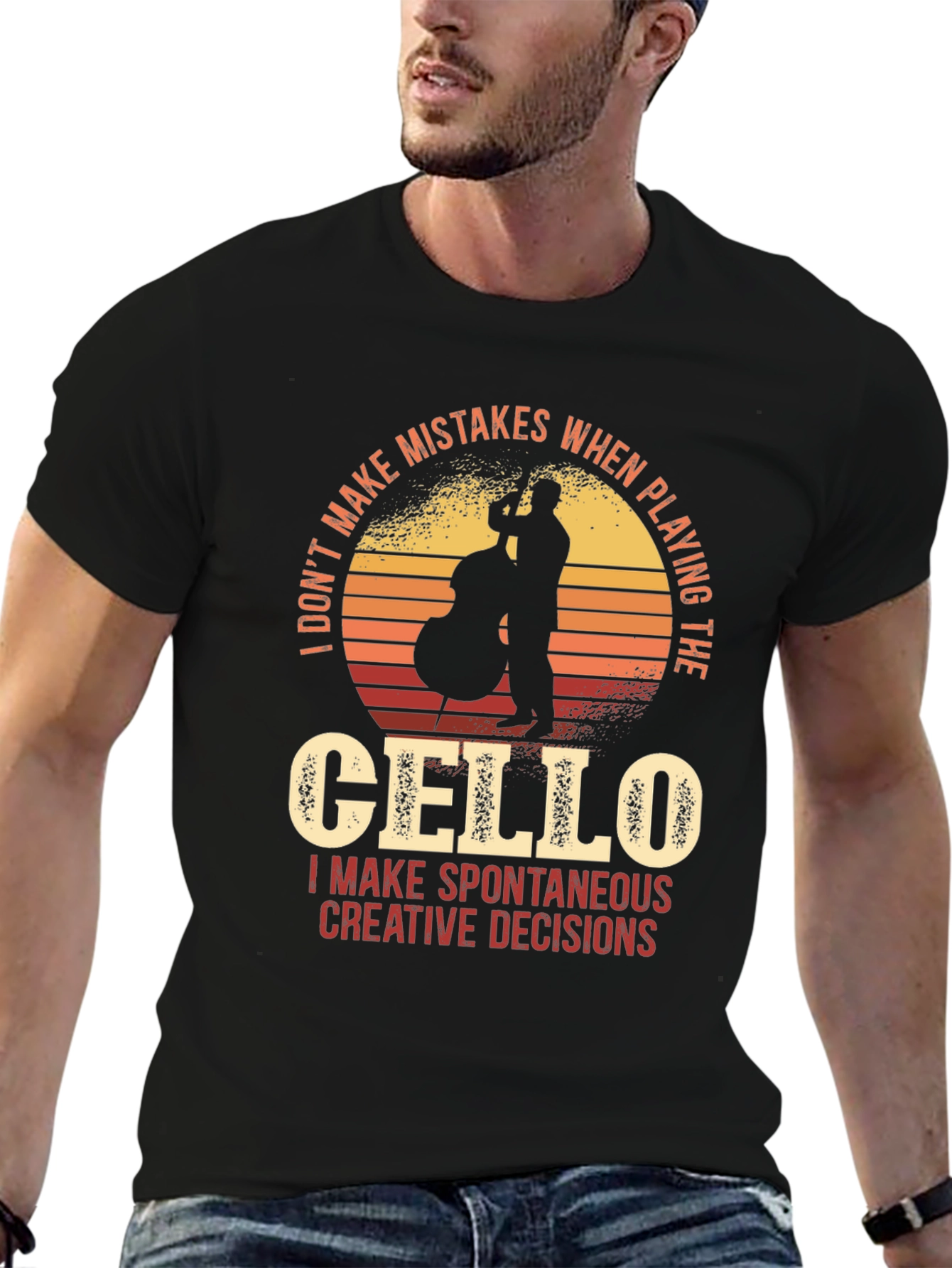 Black Cello Player T-Shirt - Funny Musician Tee view 6