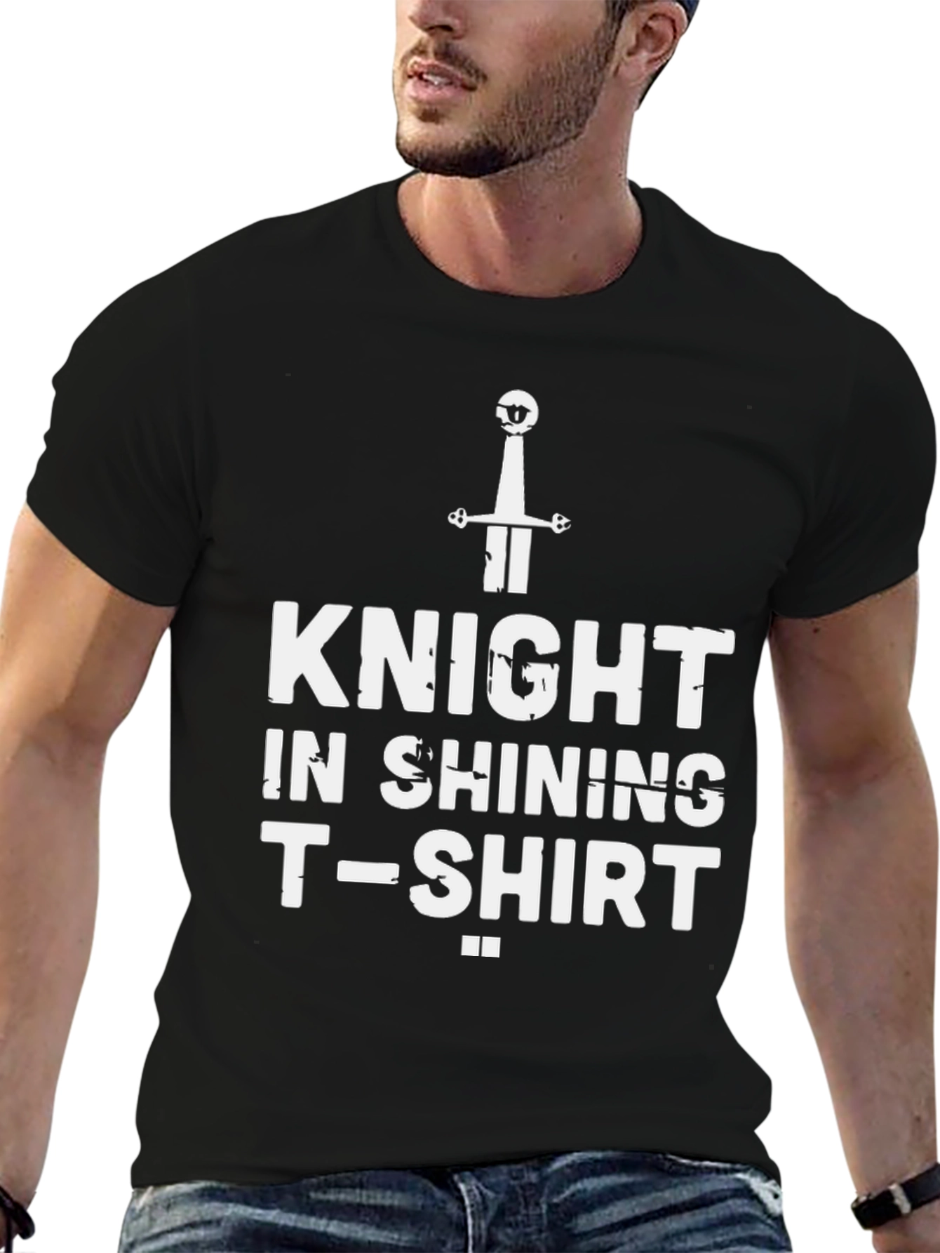 Black Knight in Shining T-Shirt Graphic Tee view 6
