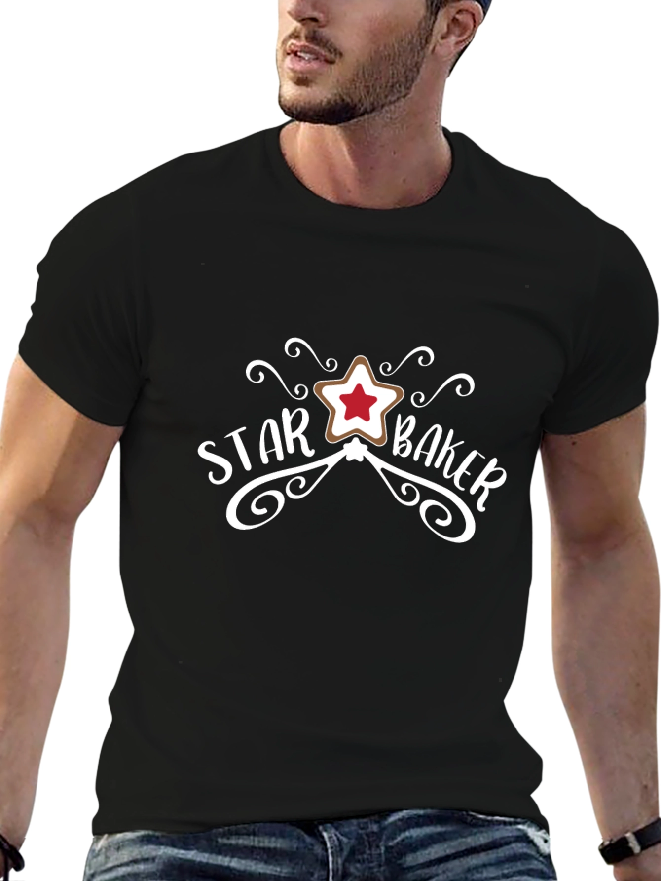 Black Star Baker Graphic T-Shirt - Baking Enthusiast Tee view 6