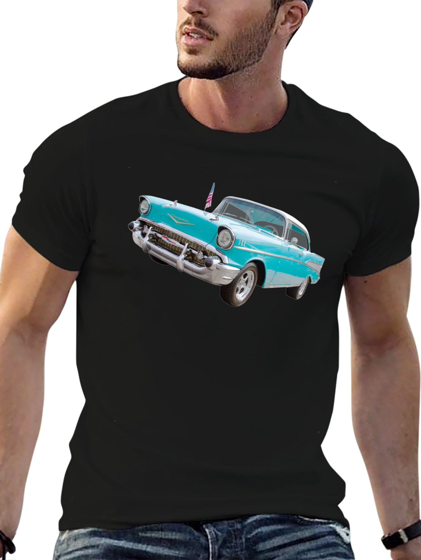 Black Vintage Car Graphic T-Shirt view 6